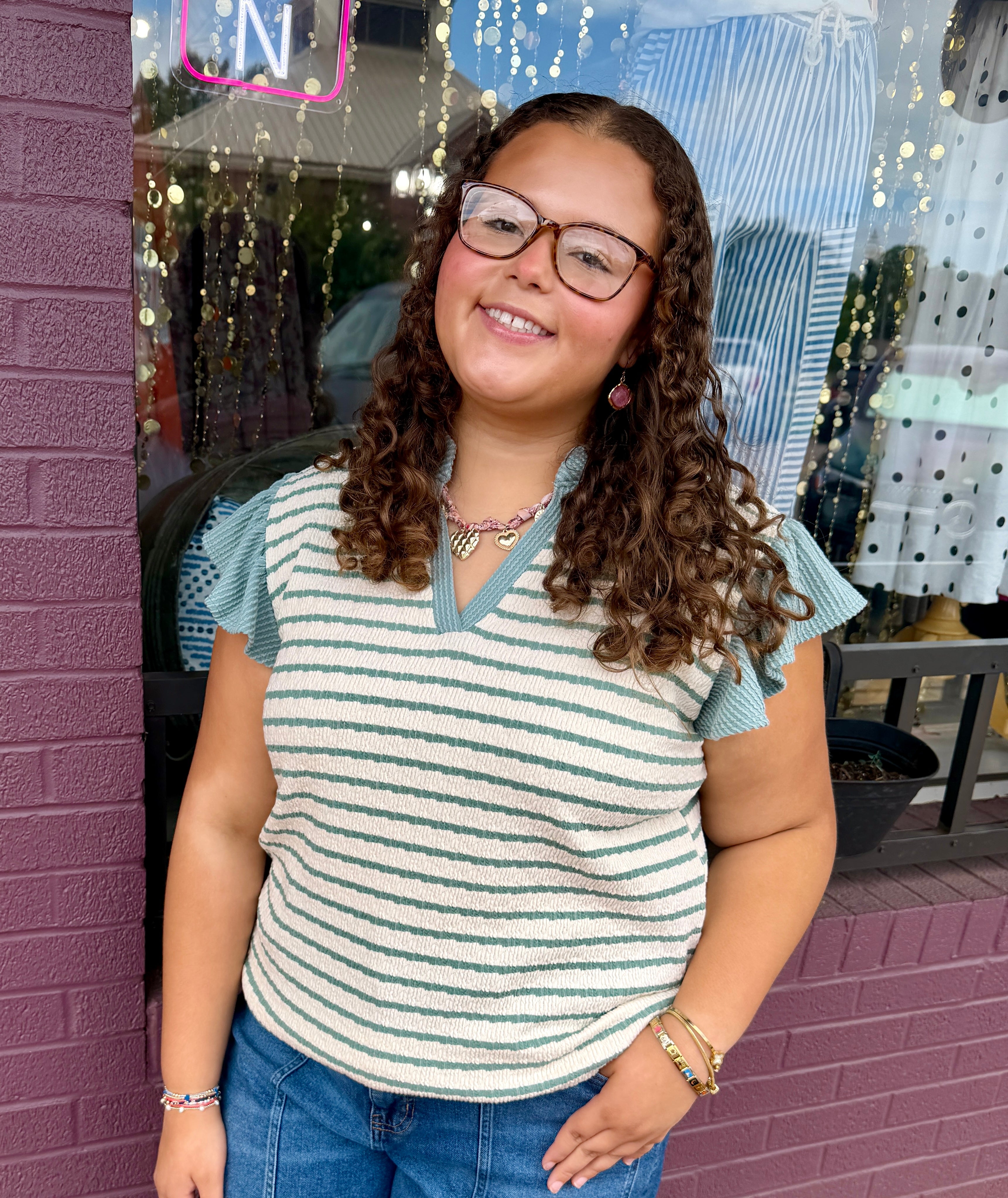 Striped Knit Blouse