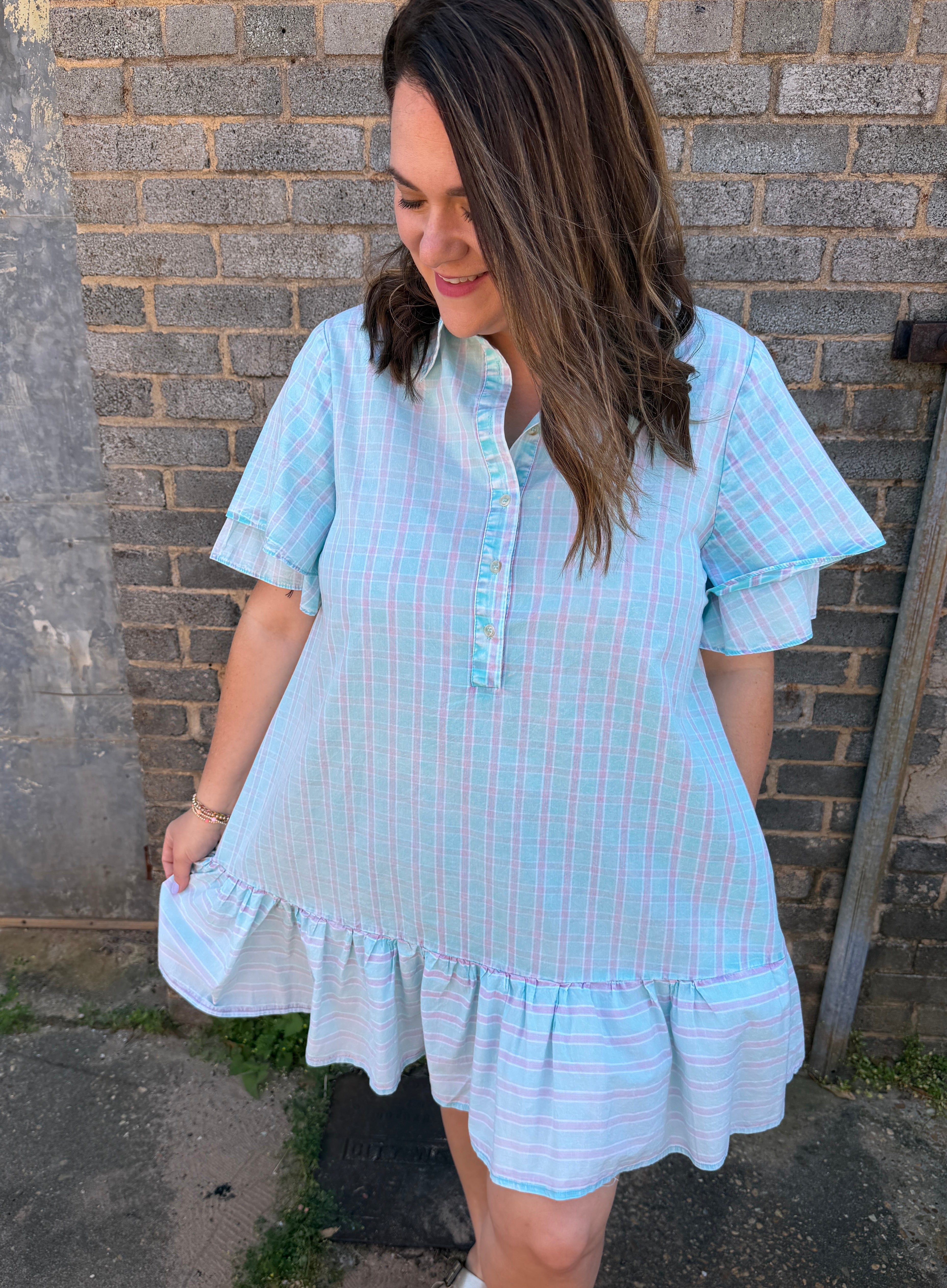 Striped Ruffle Dress