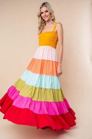 Colorblock Tiered Maxi
