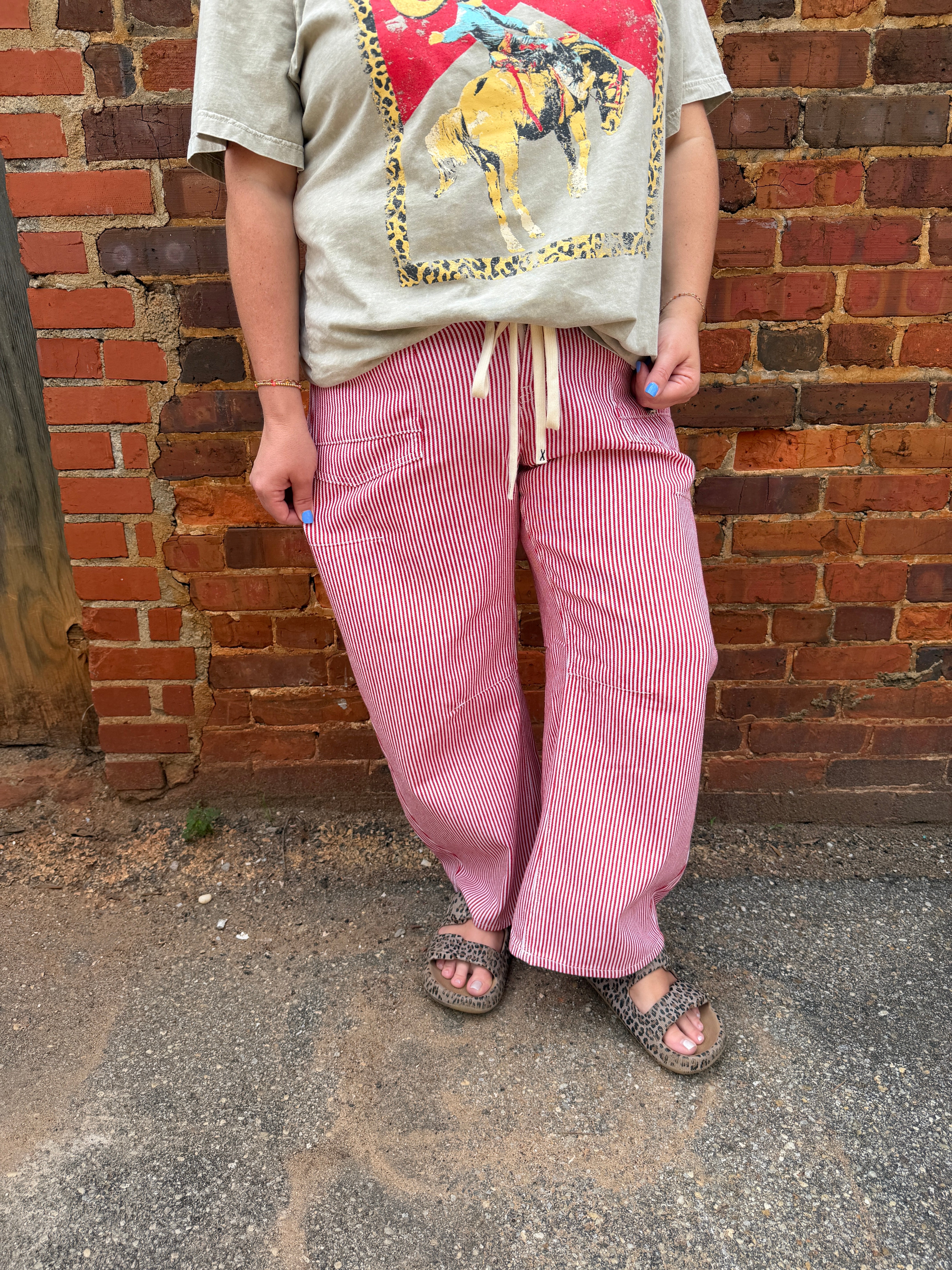 Stripe Barrel Pants
