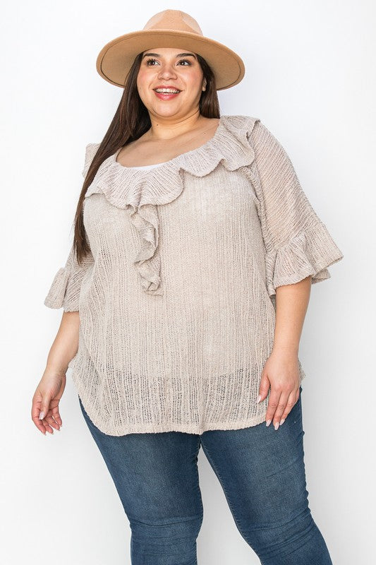 Ruffle Knit Tunic