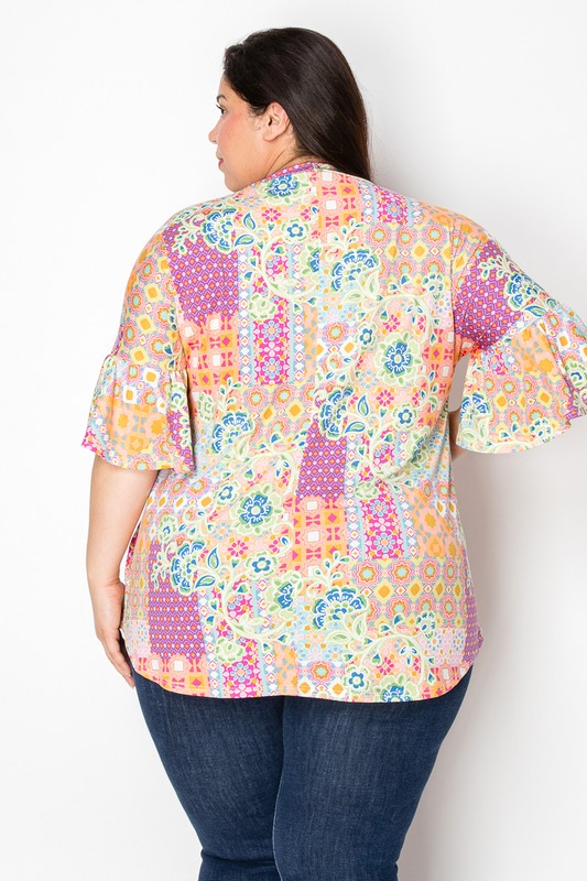 Multi-Color Ruffle Blouse