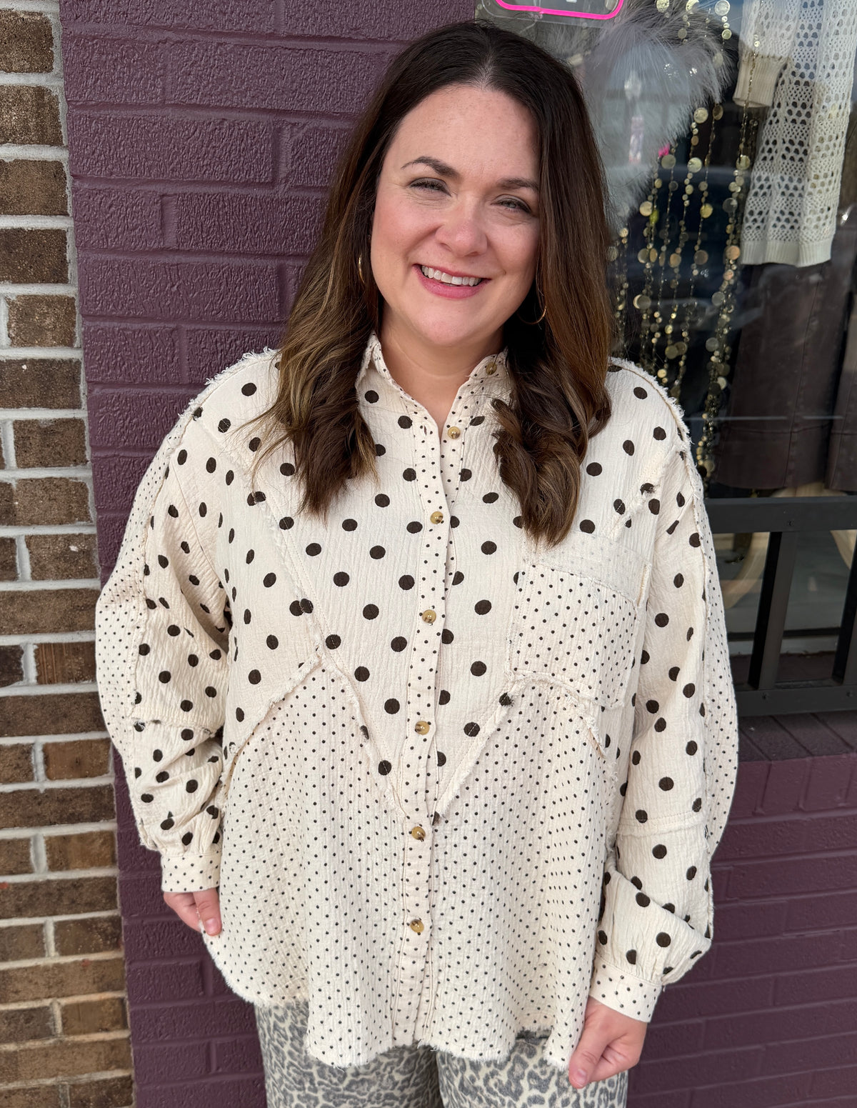 Polka Dot Gauze Blouse