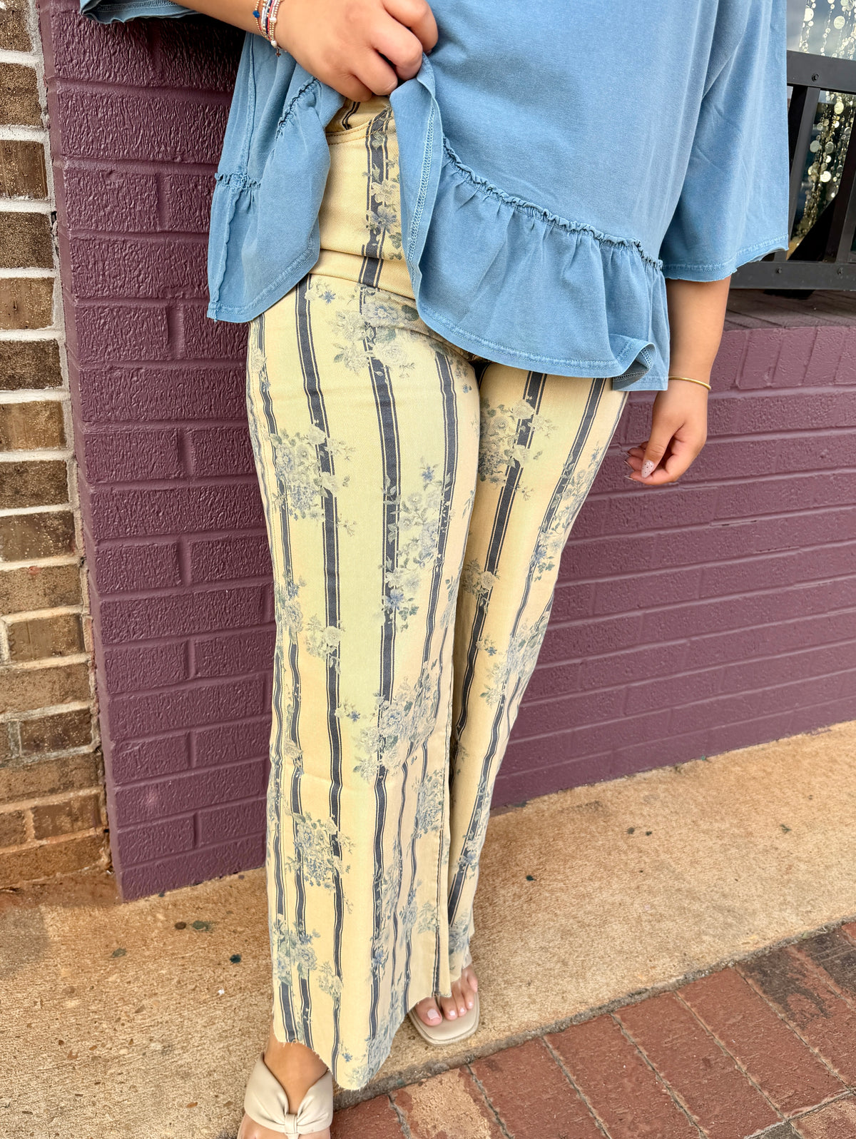 Floral Striped Pants