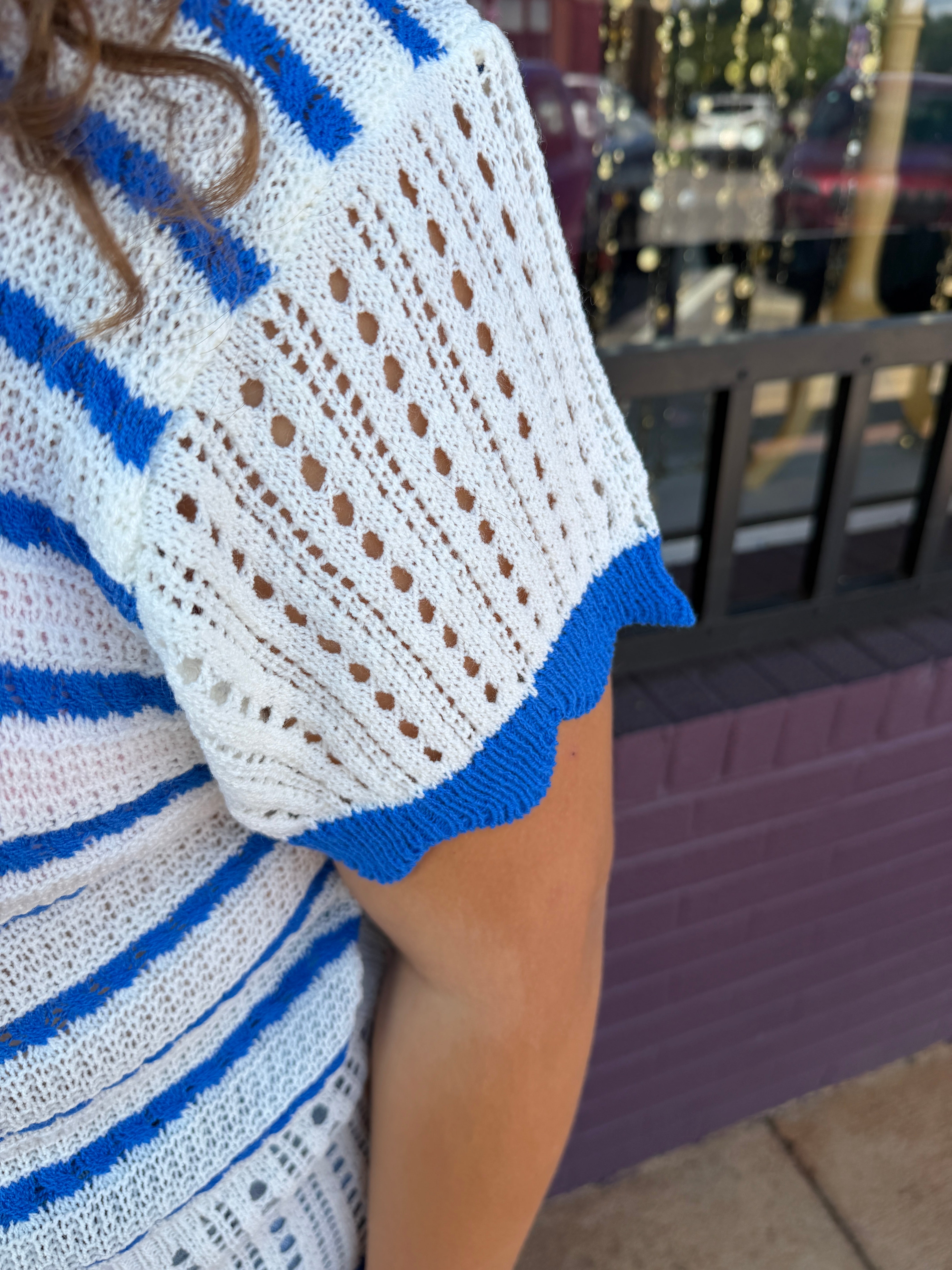 Striped Crochet Blouse