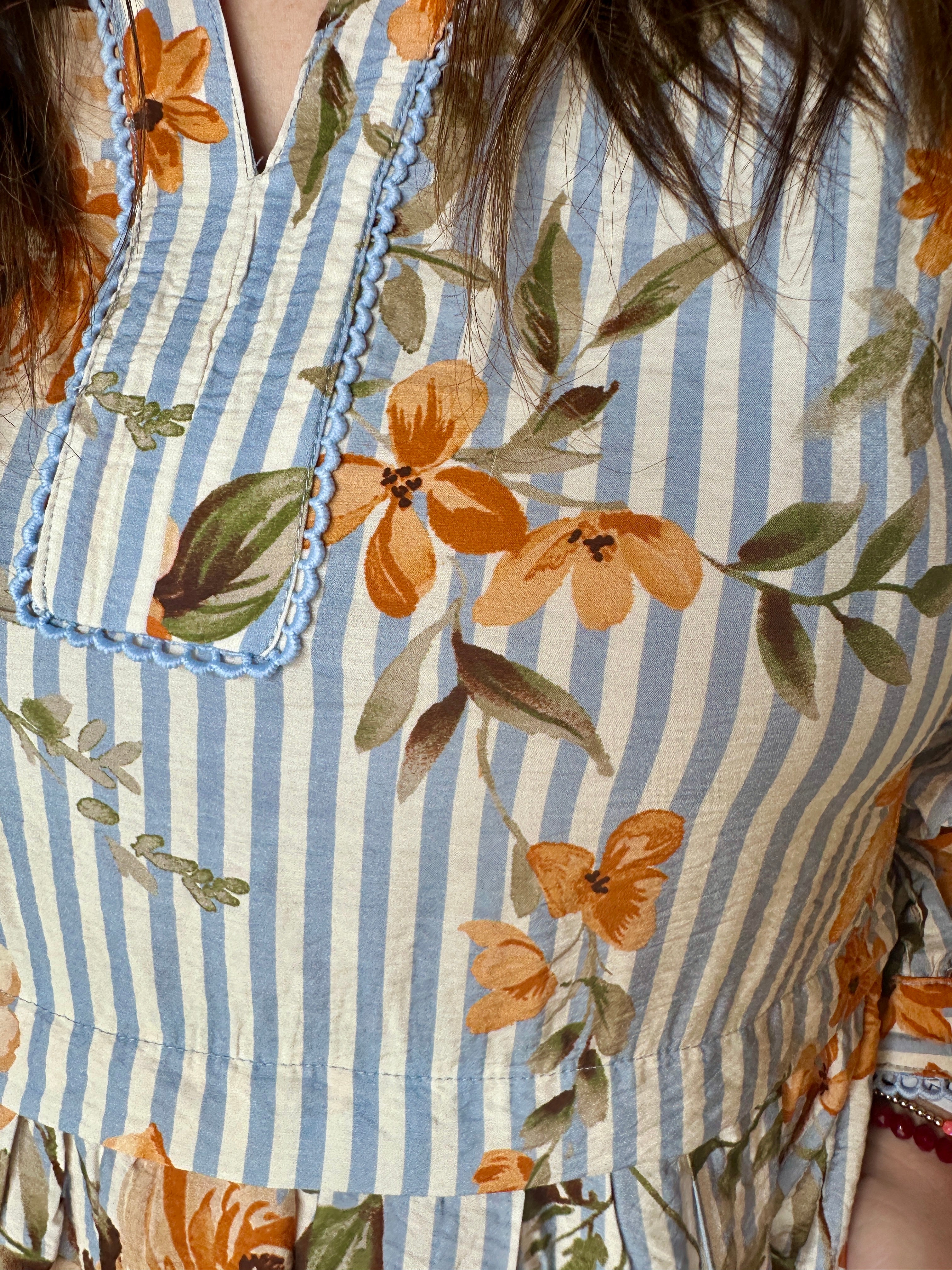 Striped Floral Dress