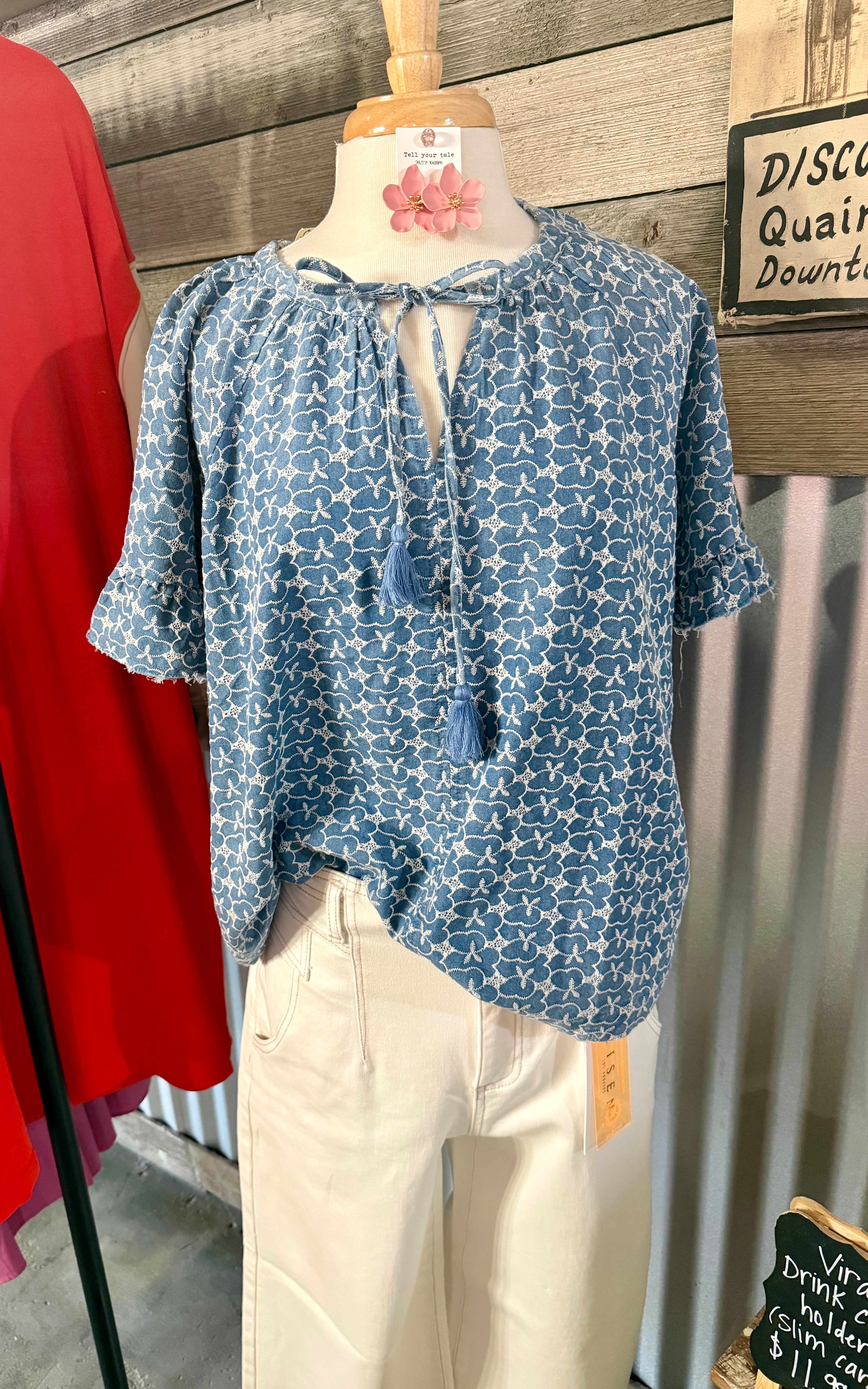 Floral Denim Blouse