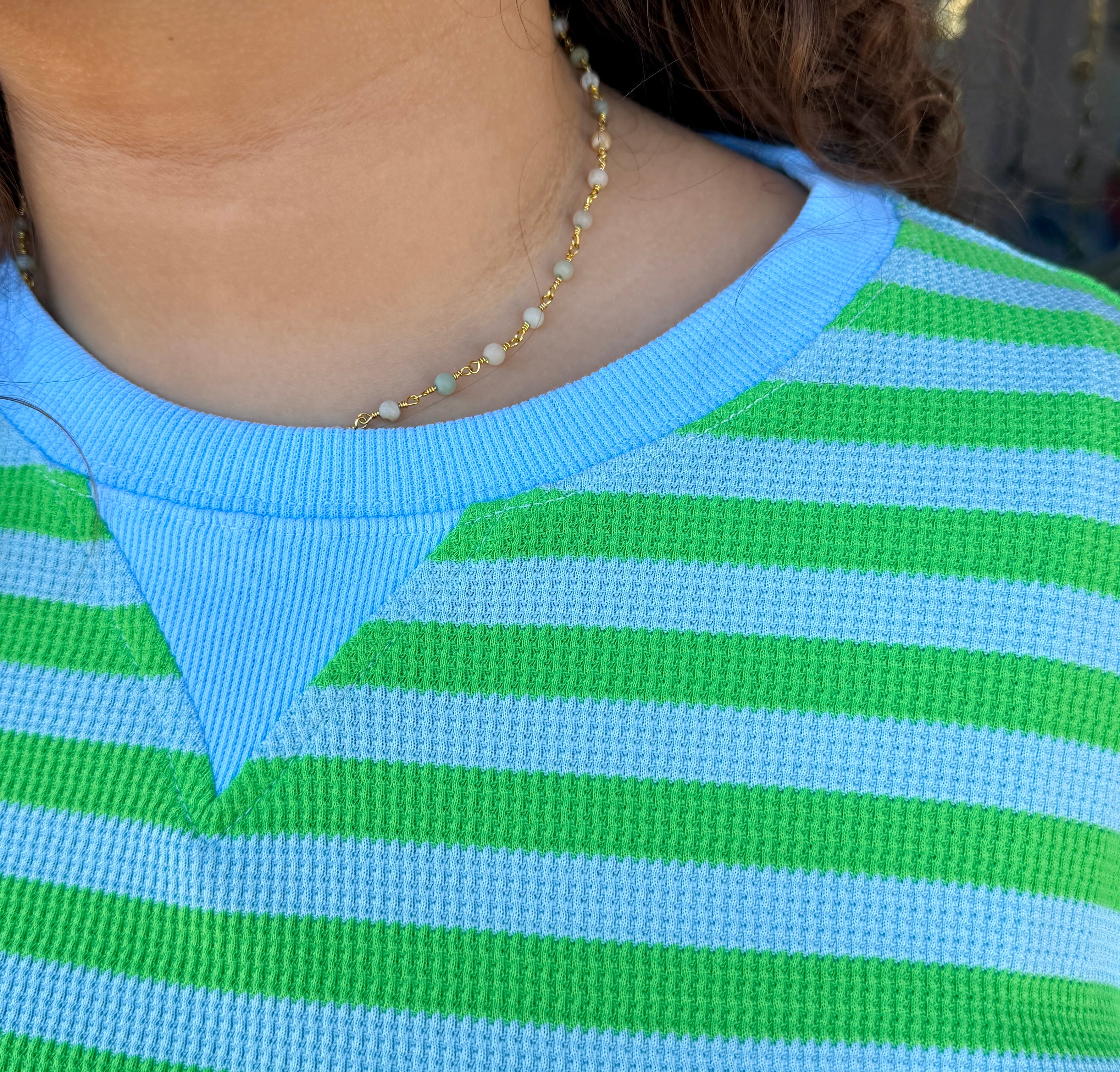 Green Striped Matching Set