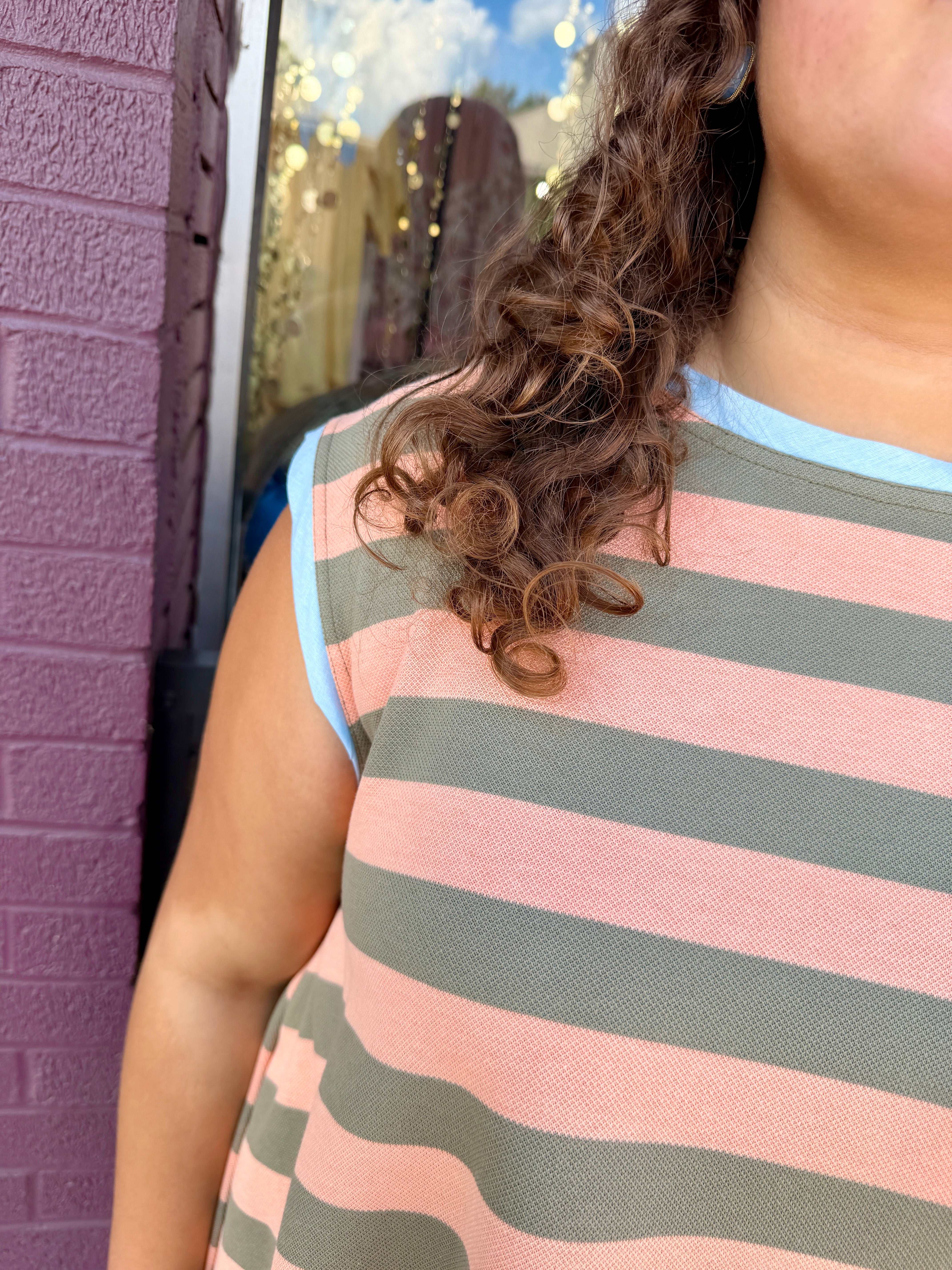 Sleeveless Striped Blouse
