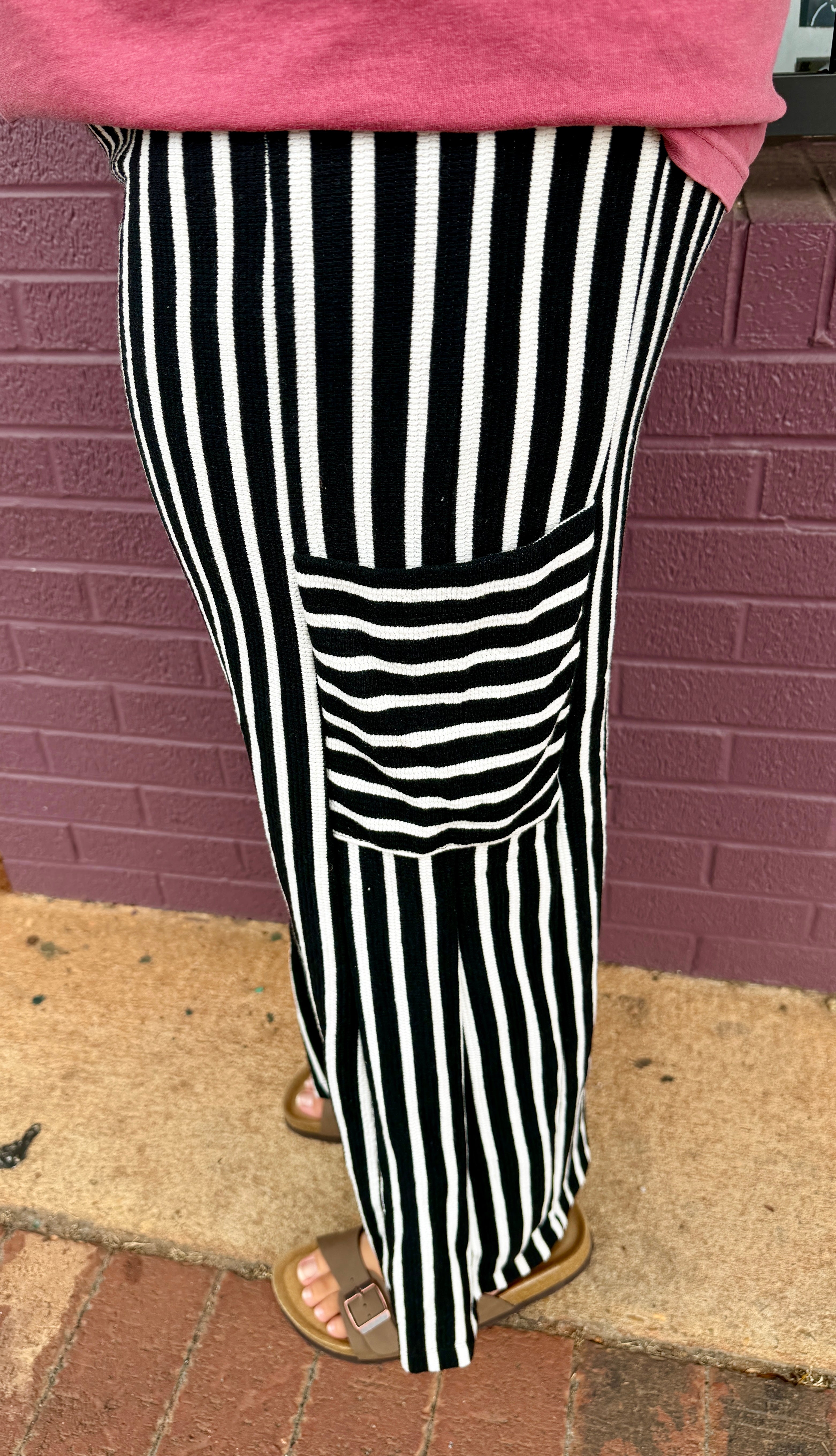 Stripe Wide Leg Pants