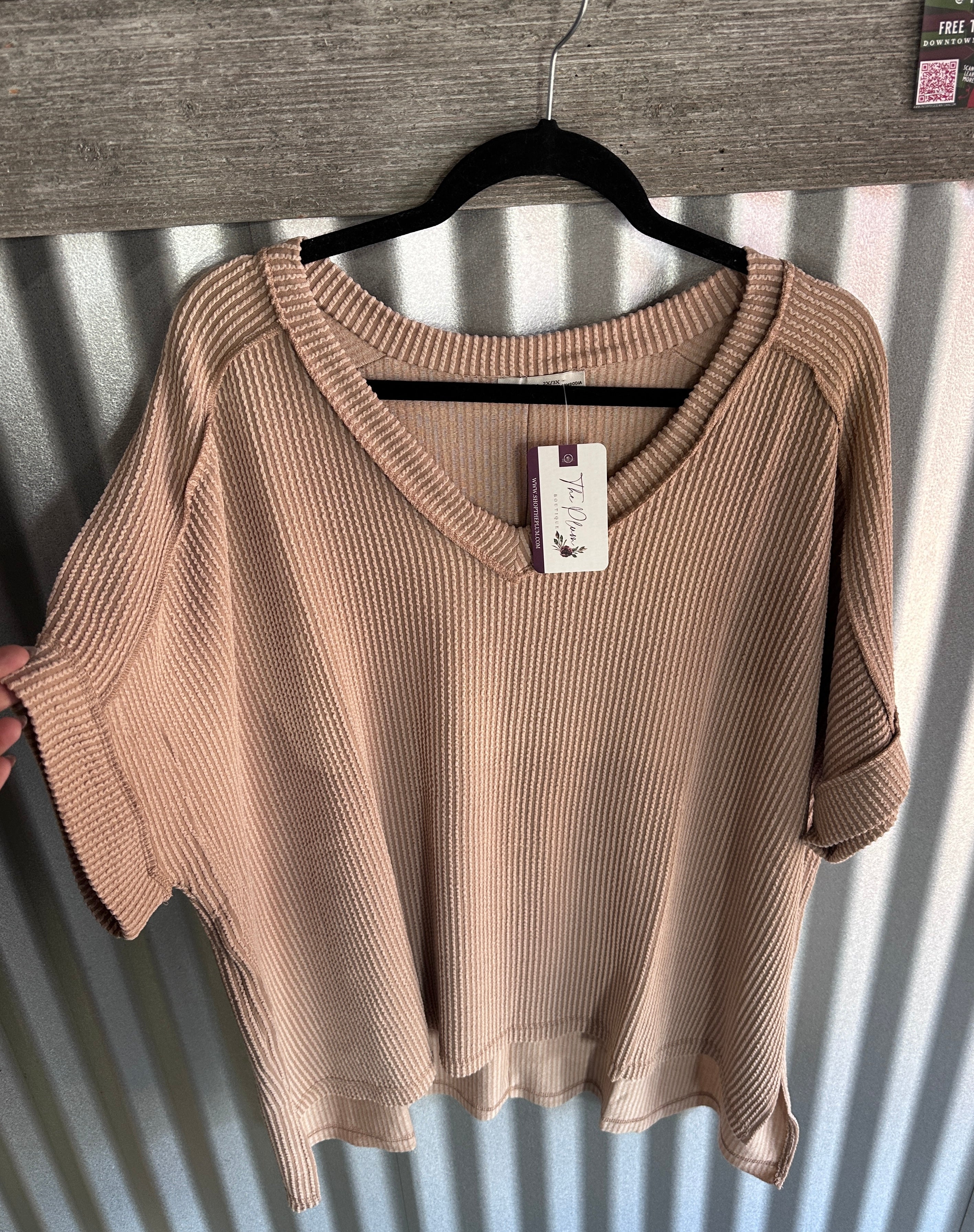 V-neck Ribbed Tee