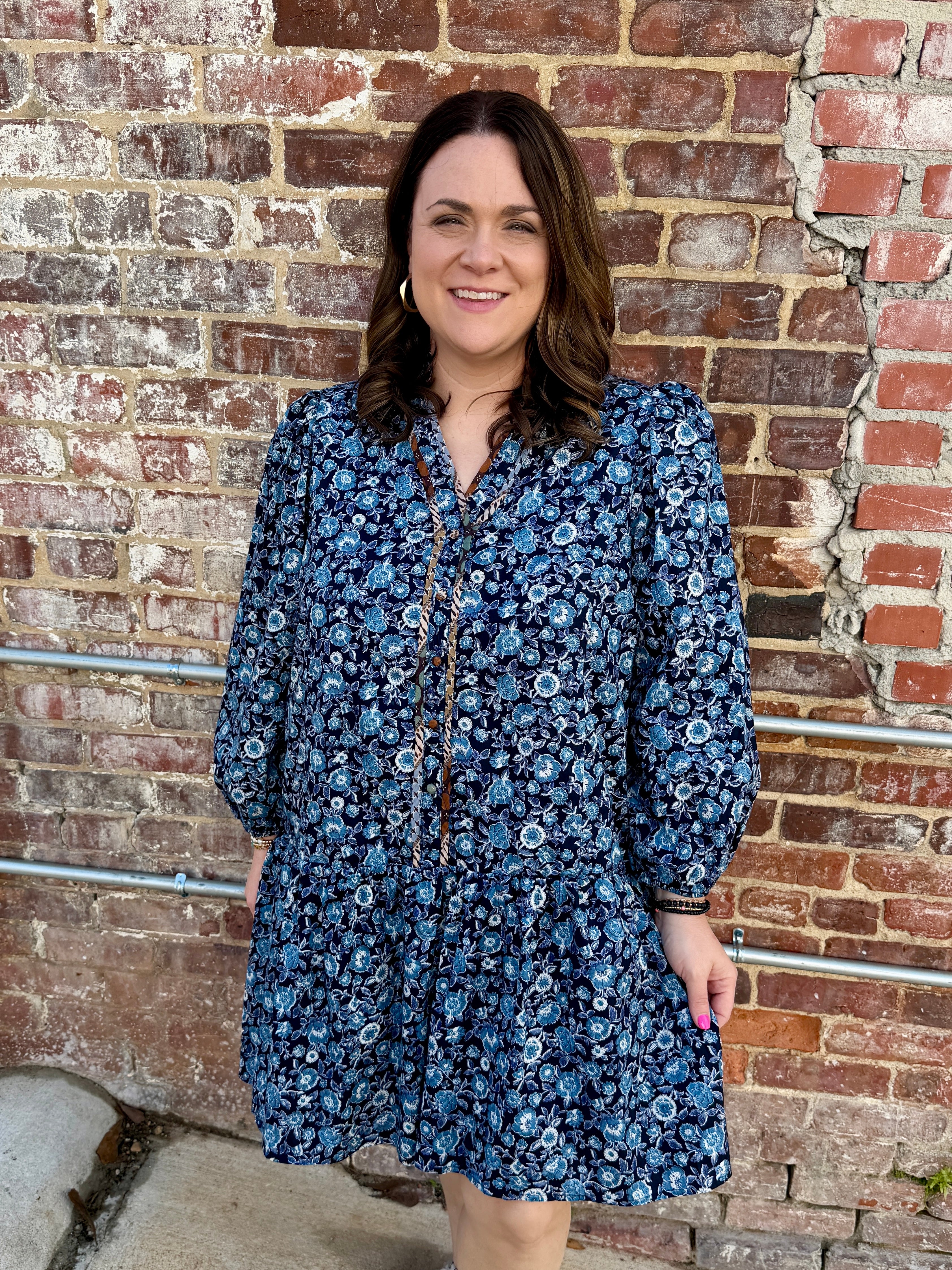 Navy Floral Dress
