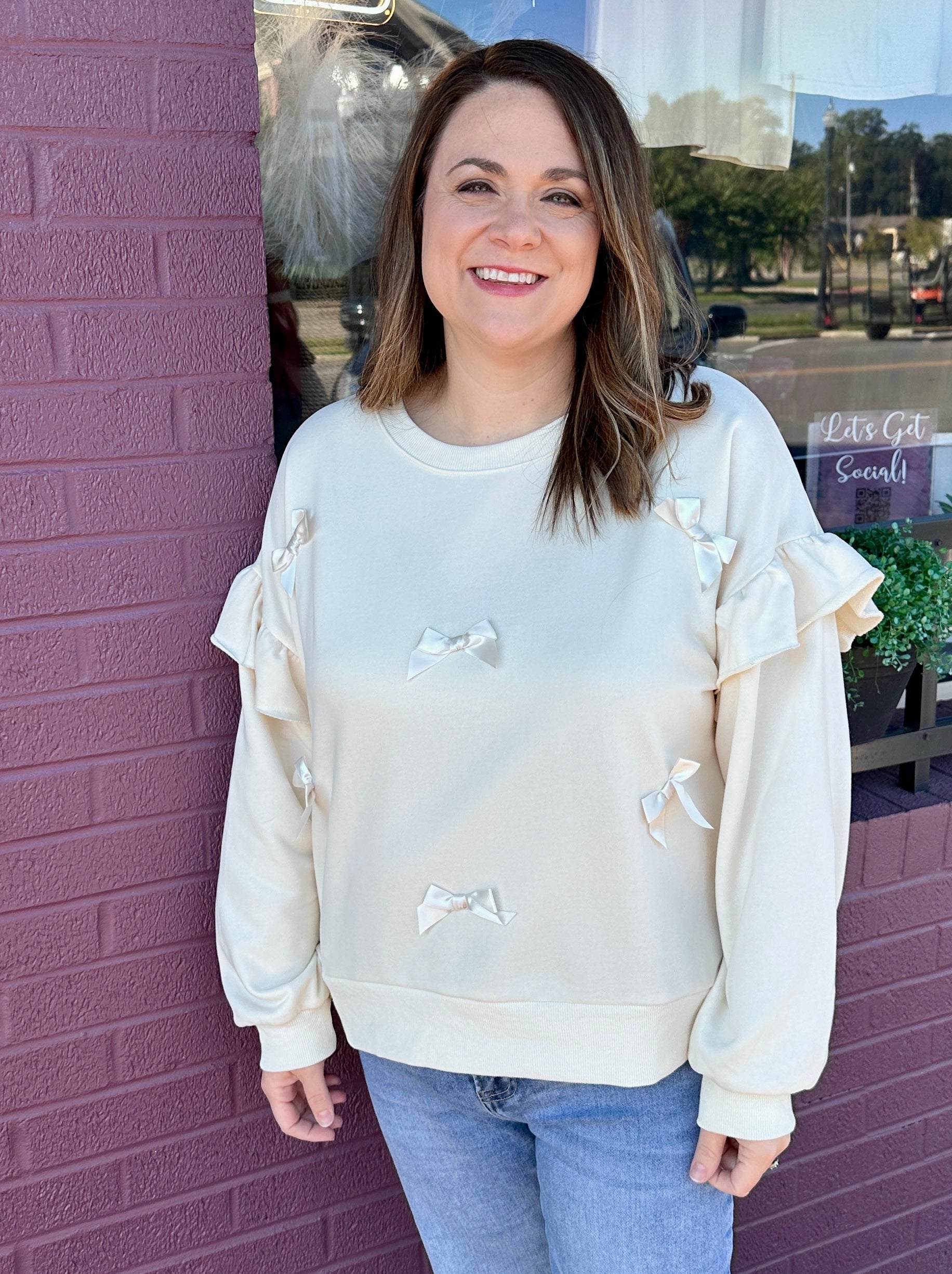 Bow Embellished Sweatshirt