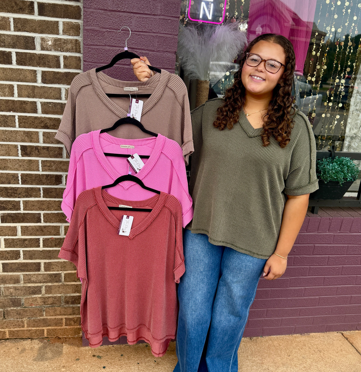 V-neck Ribbed Tee