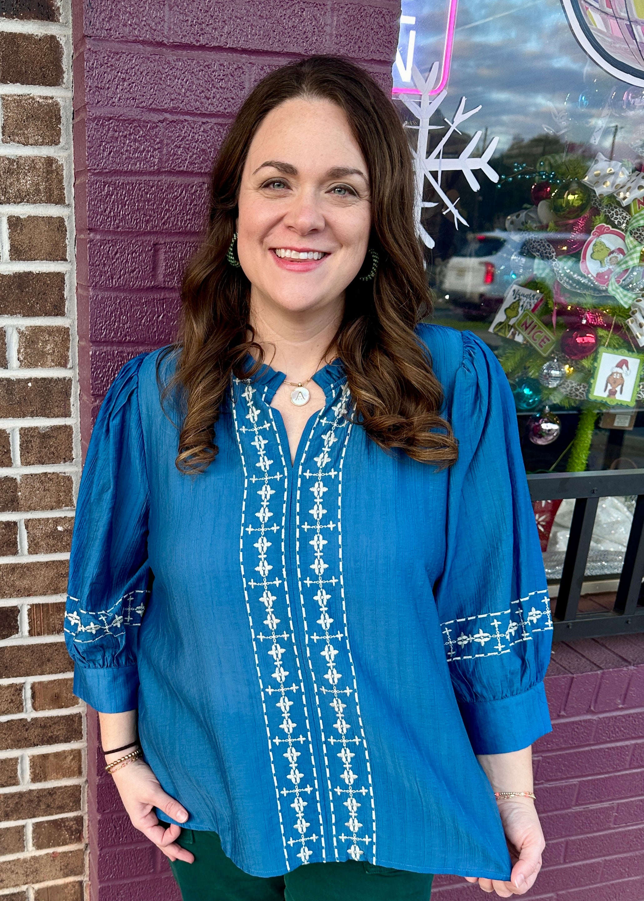 Embroidered Textured Blouse