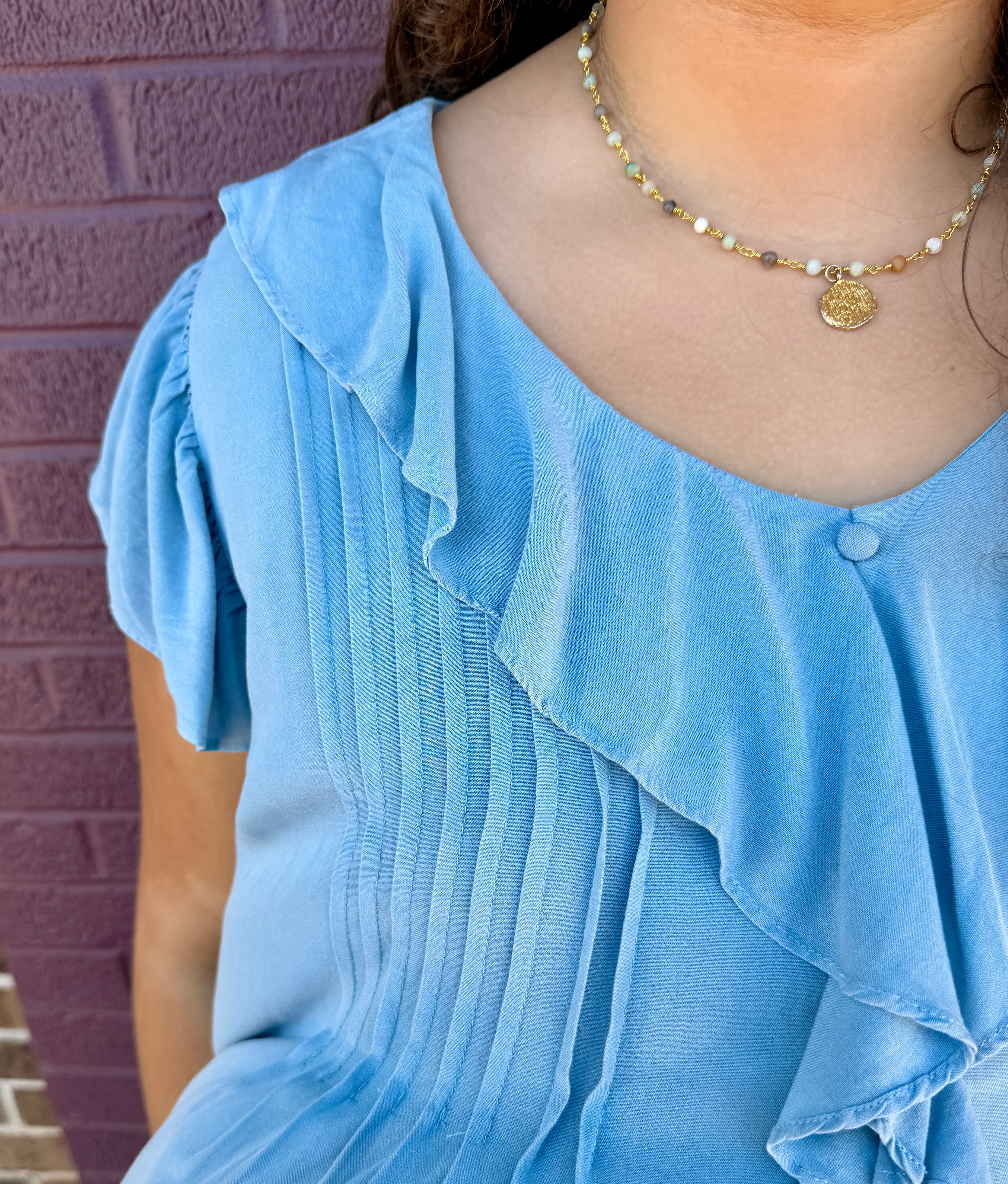 Ruffle Trim Blouse