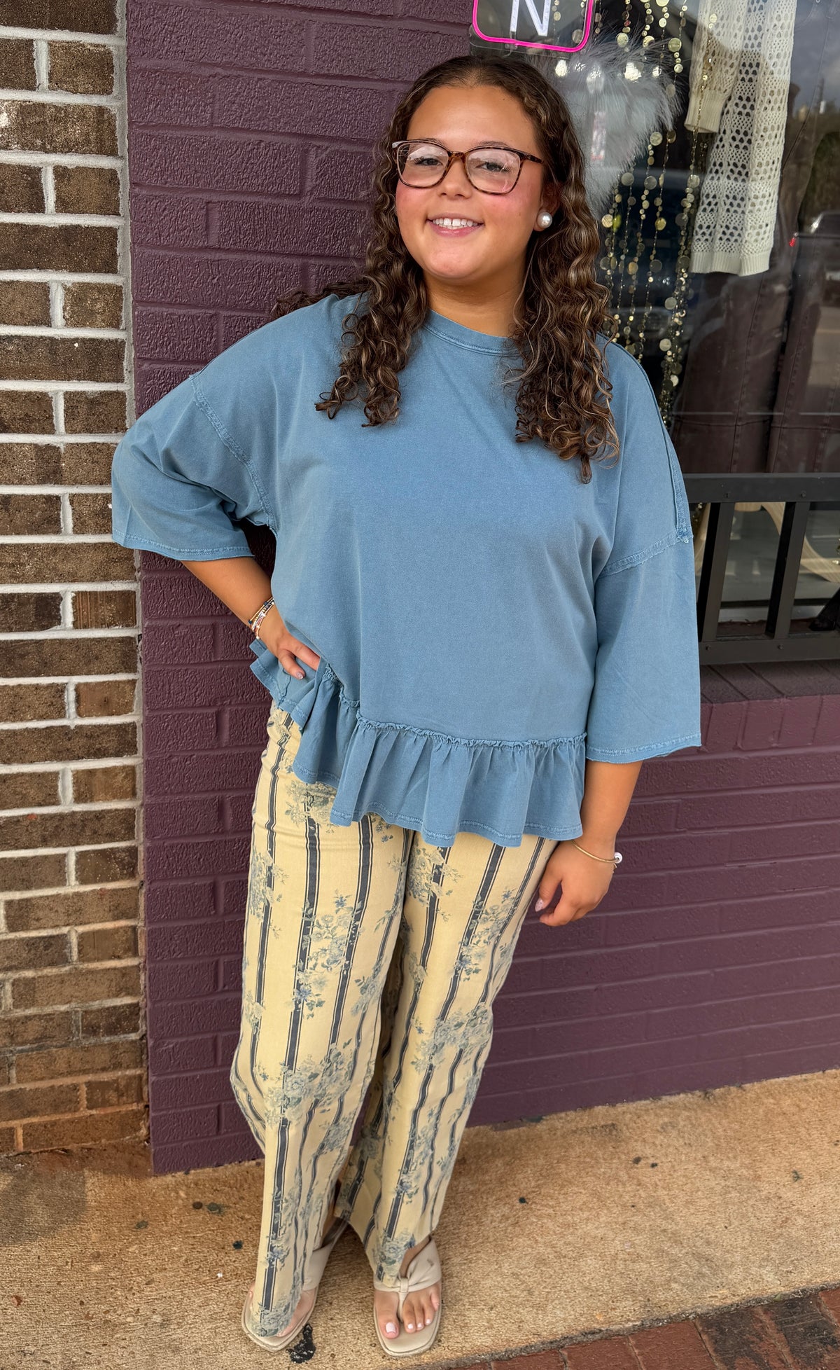 Floral Striped Pants