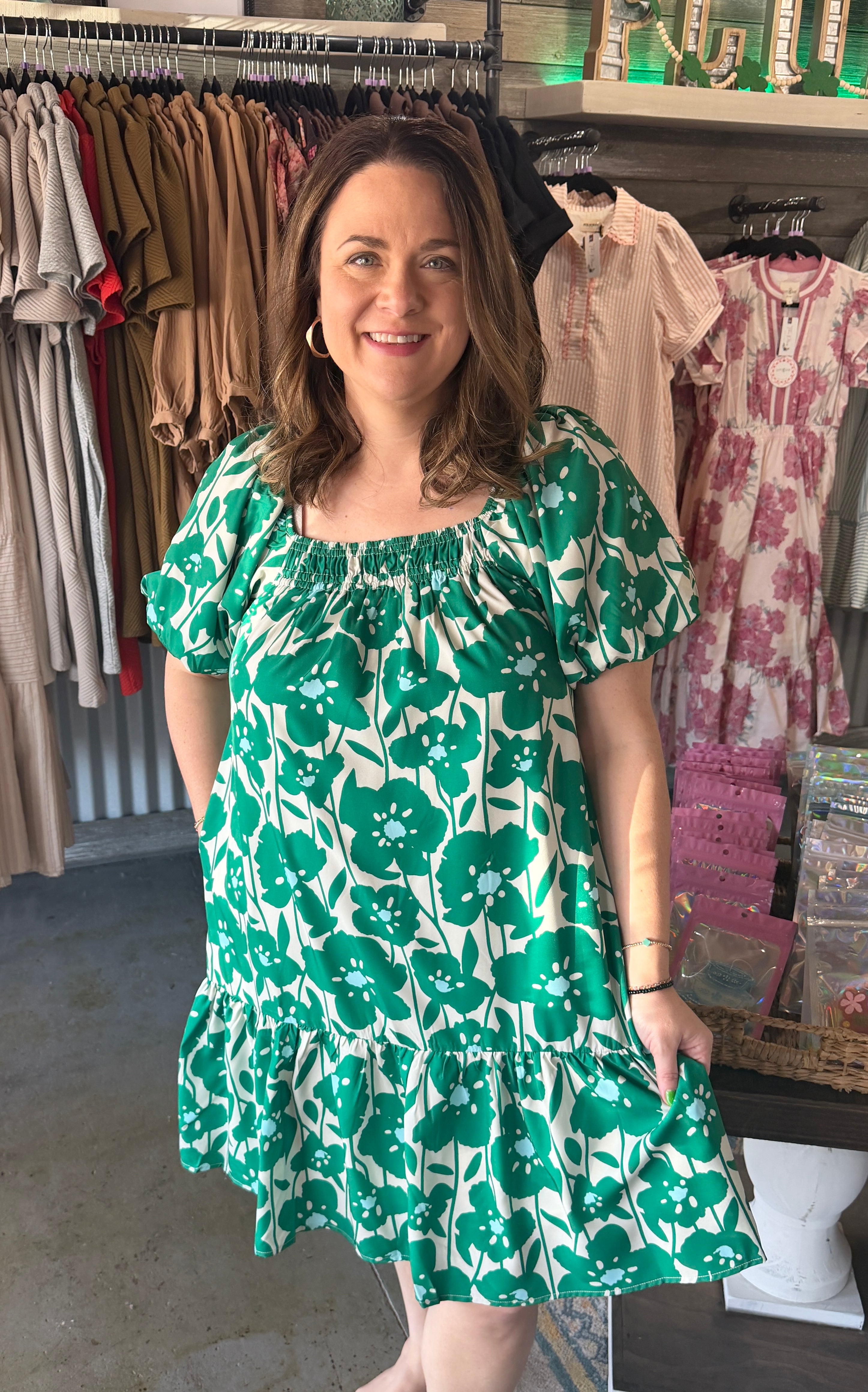 Green Floral Dress