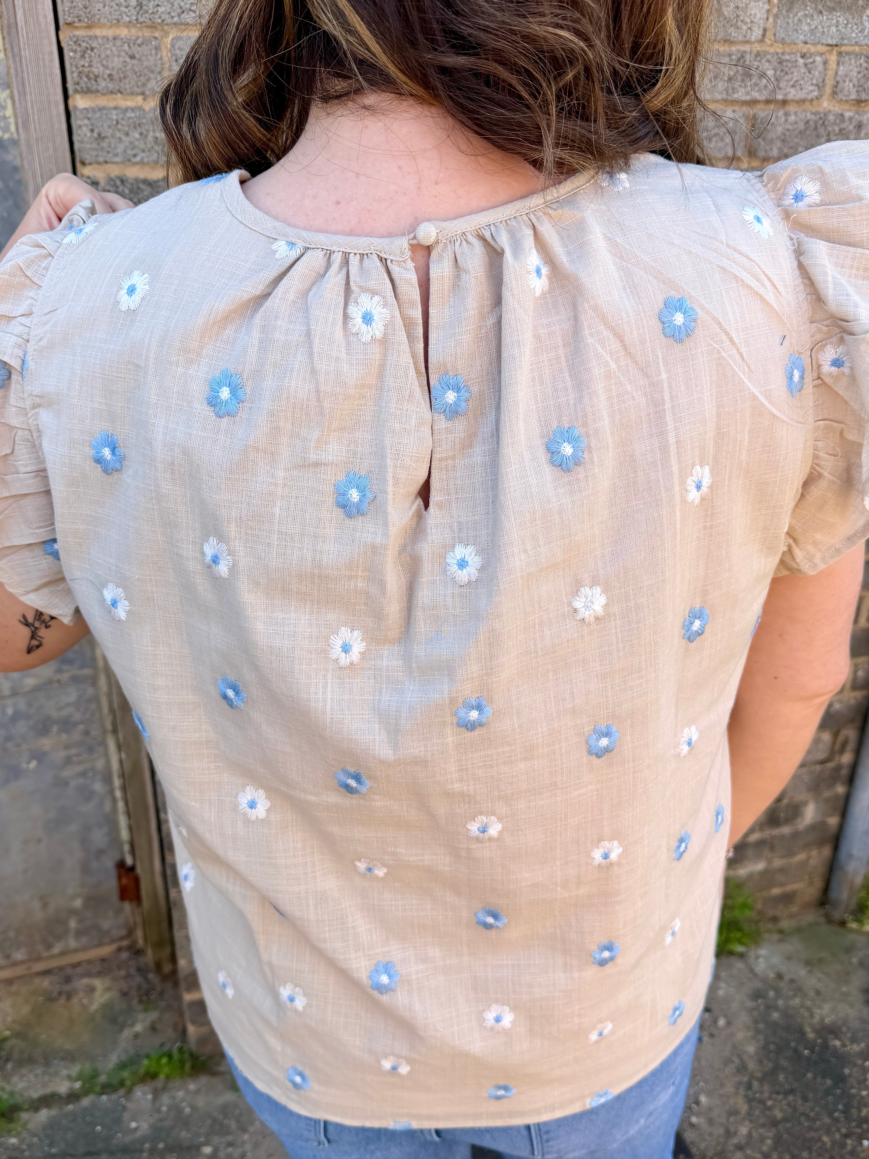 Flower Embroidered Blouse