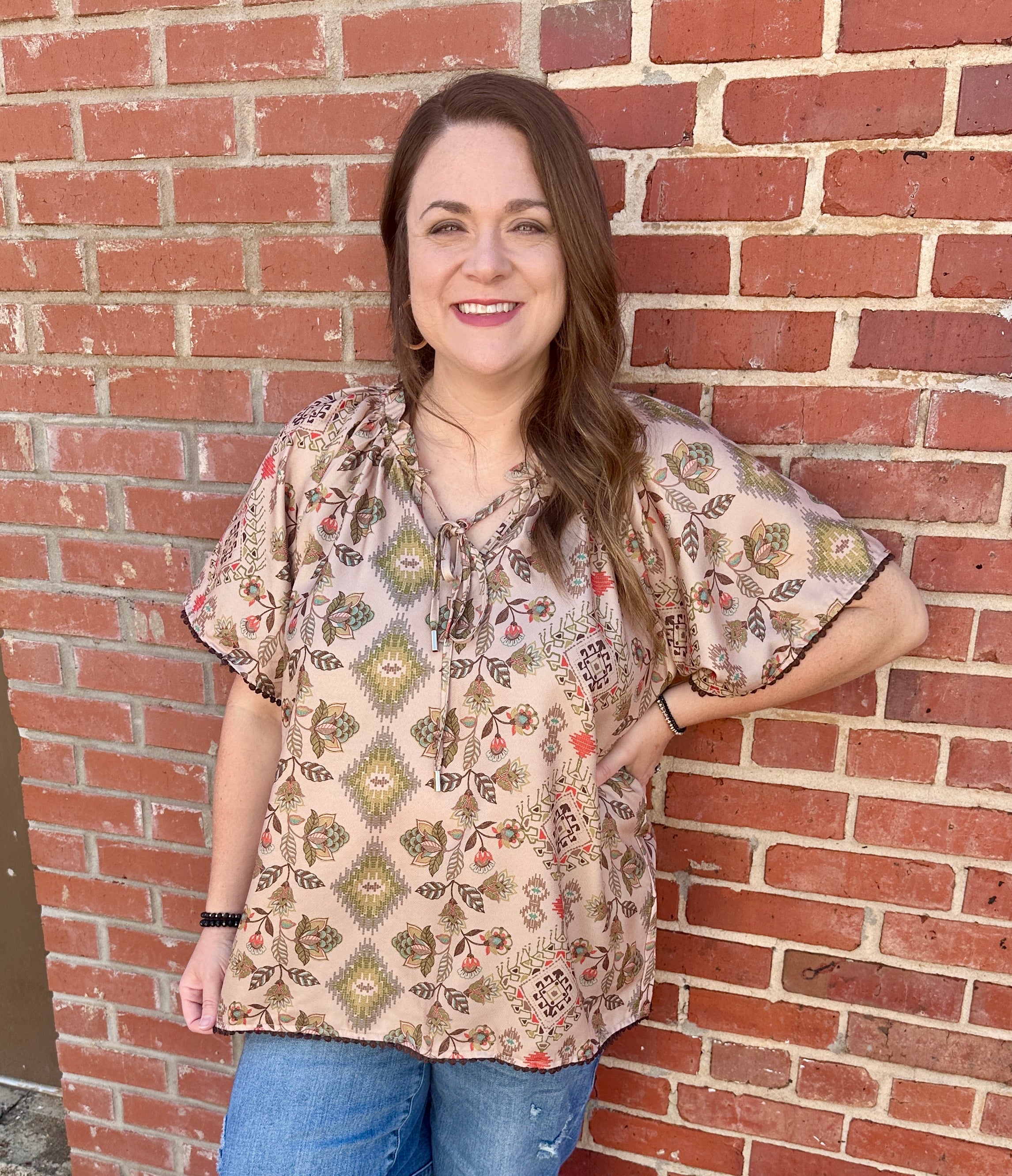 Aztec Print Blouse