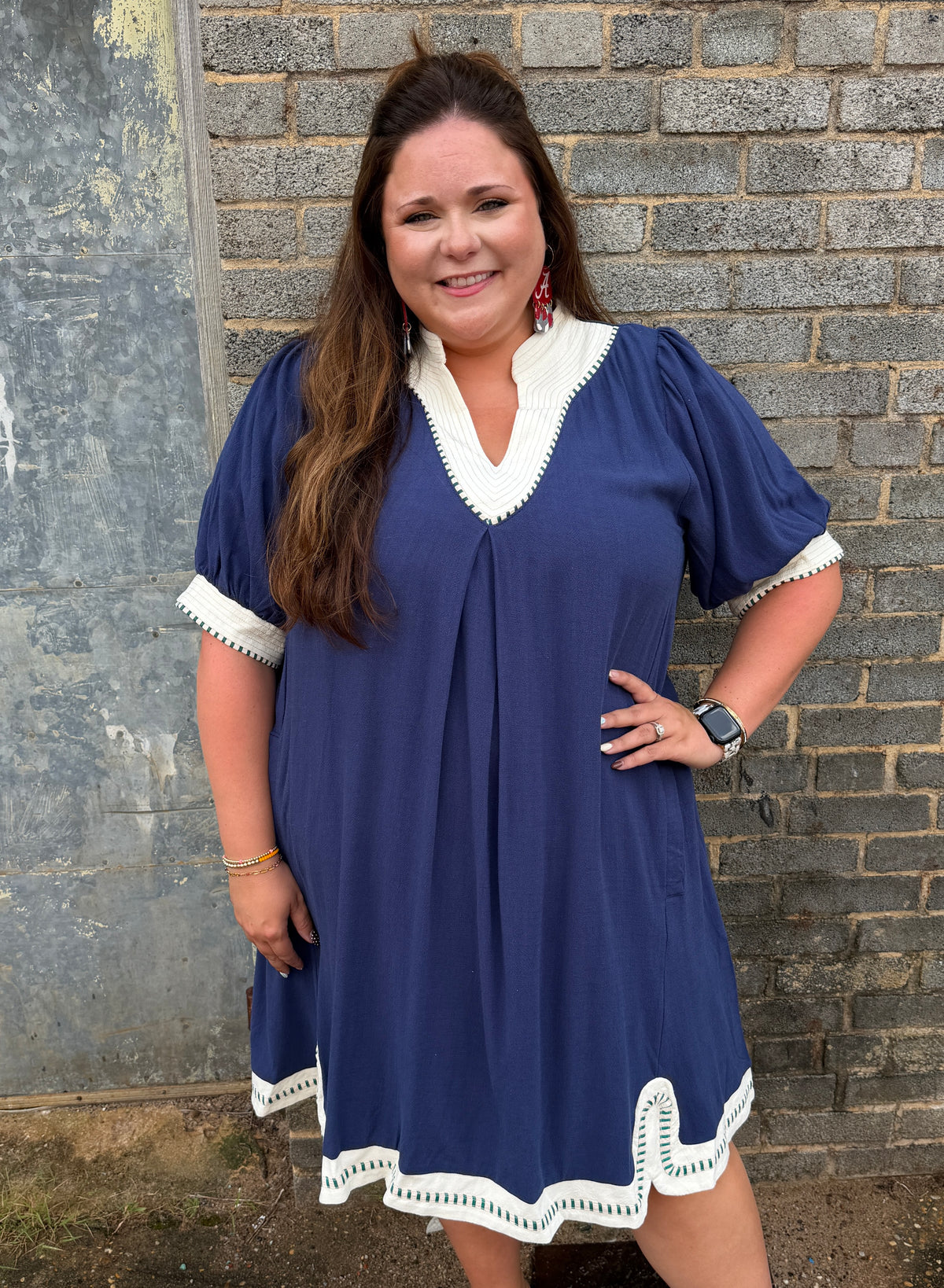 Navy Linen Dress