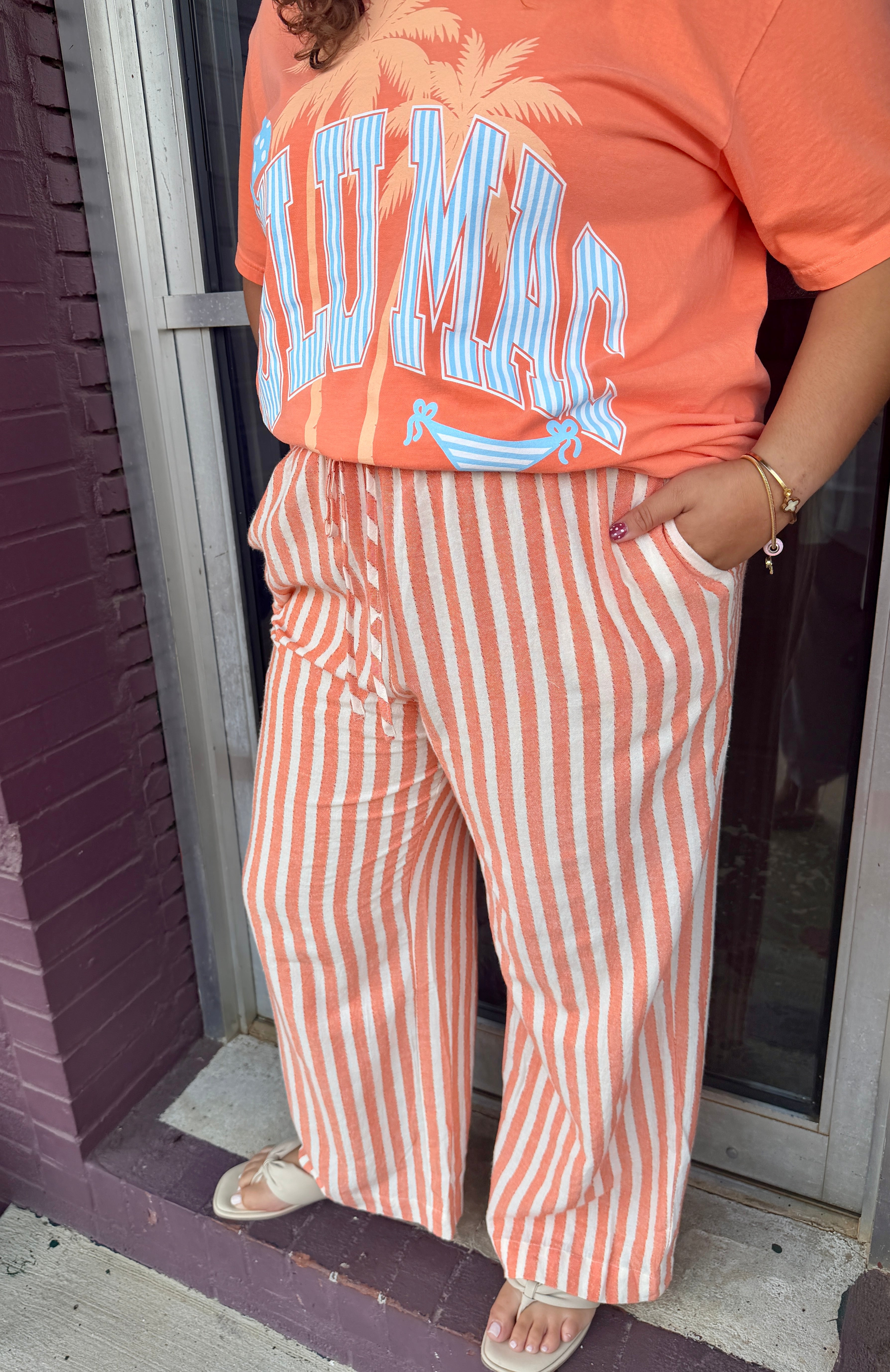 Striped Wide Leg Pants