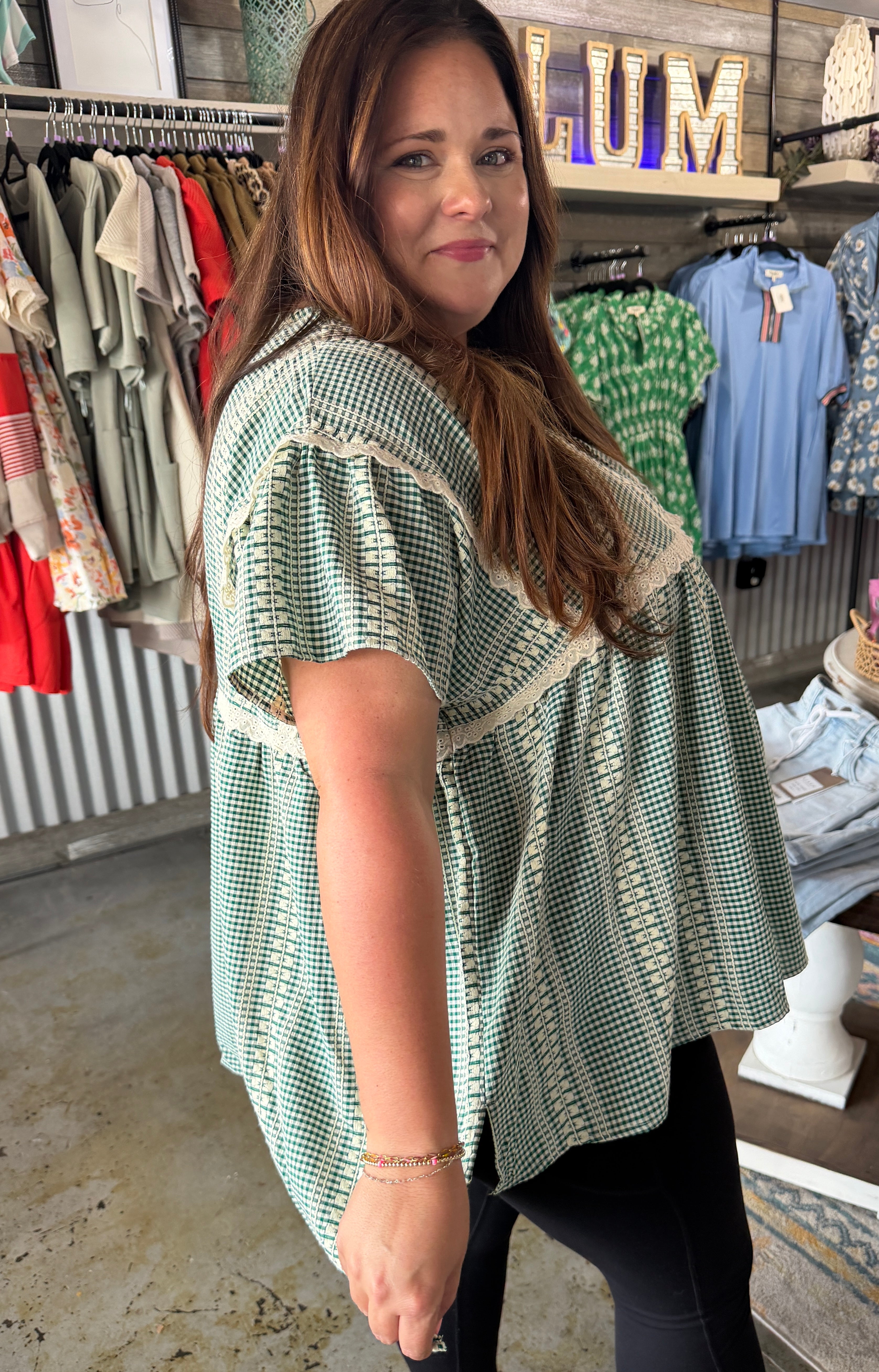 Gingham Oversized Blouse