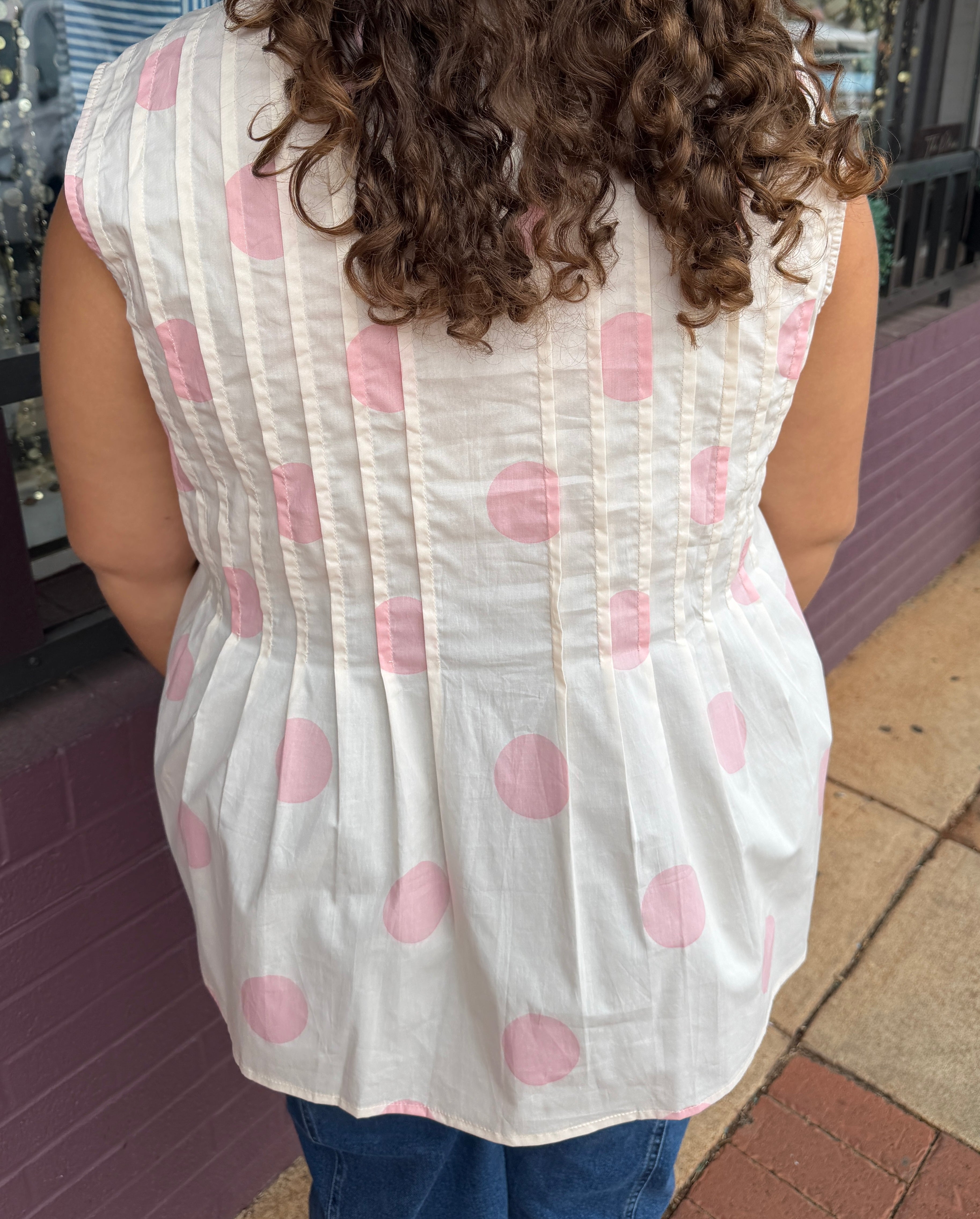Polka Dot Sleeveless Top