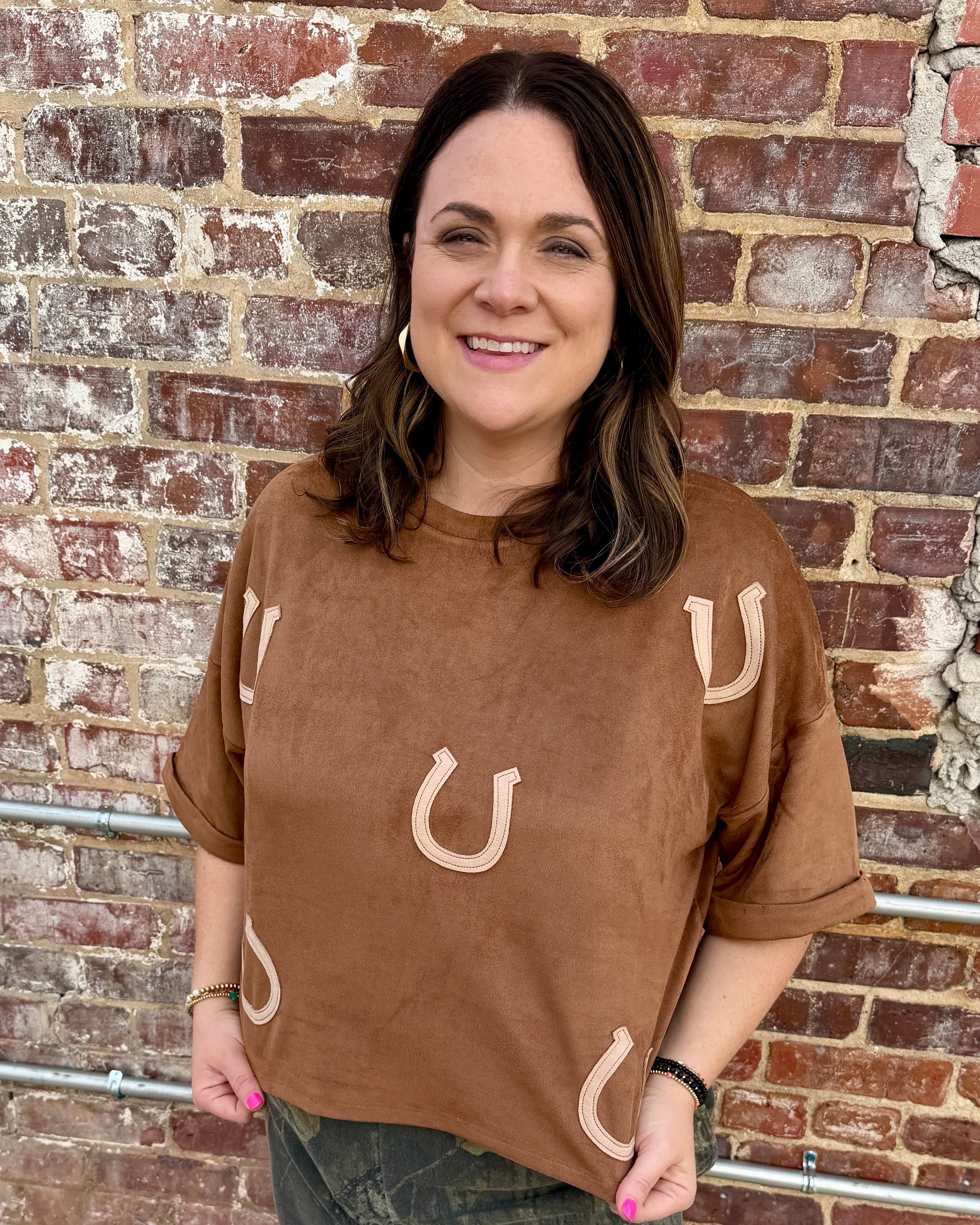 Horseshoe Suede Blouse