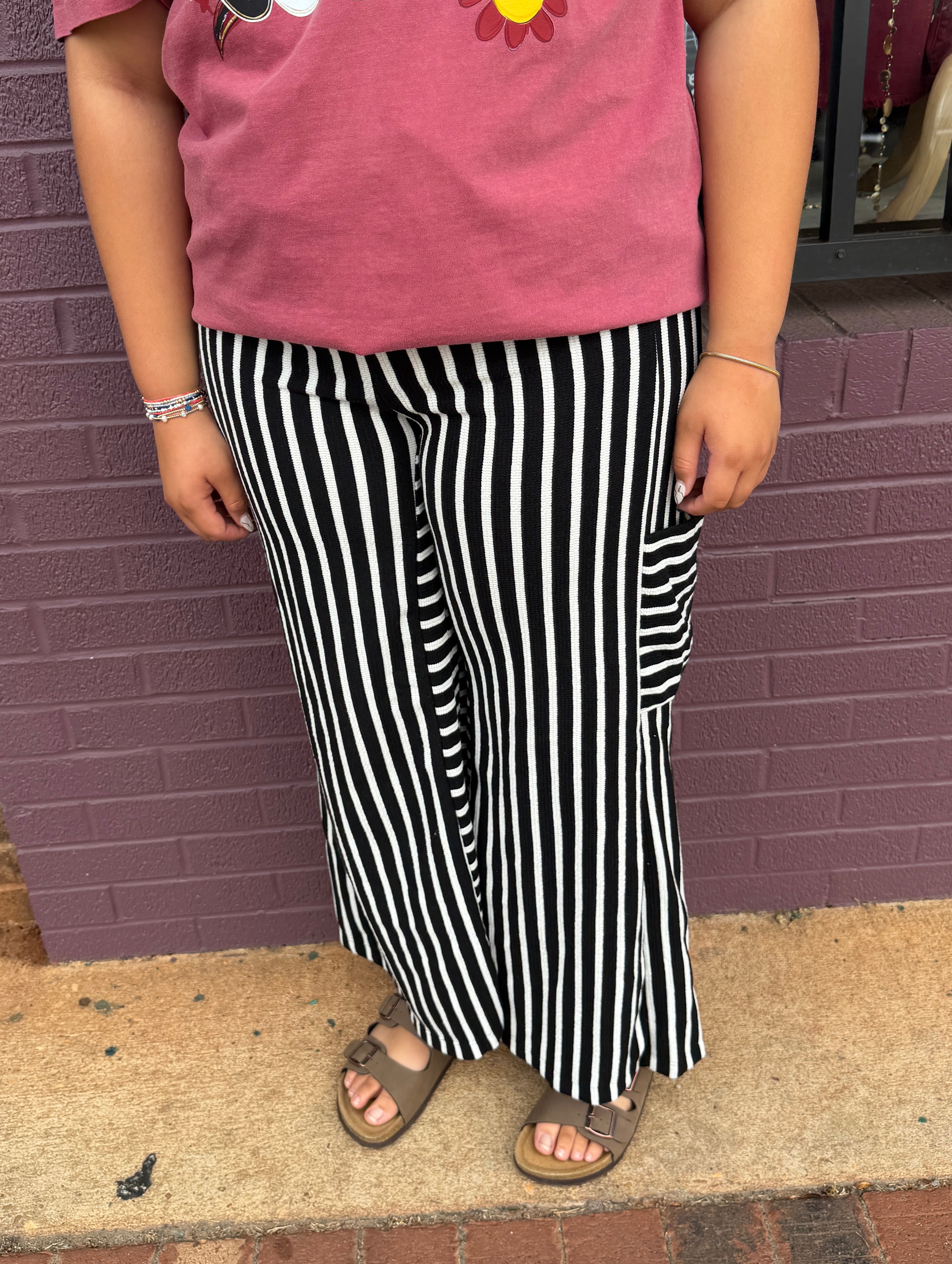 Stripe Wide Leg Pants