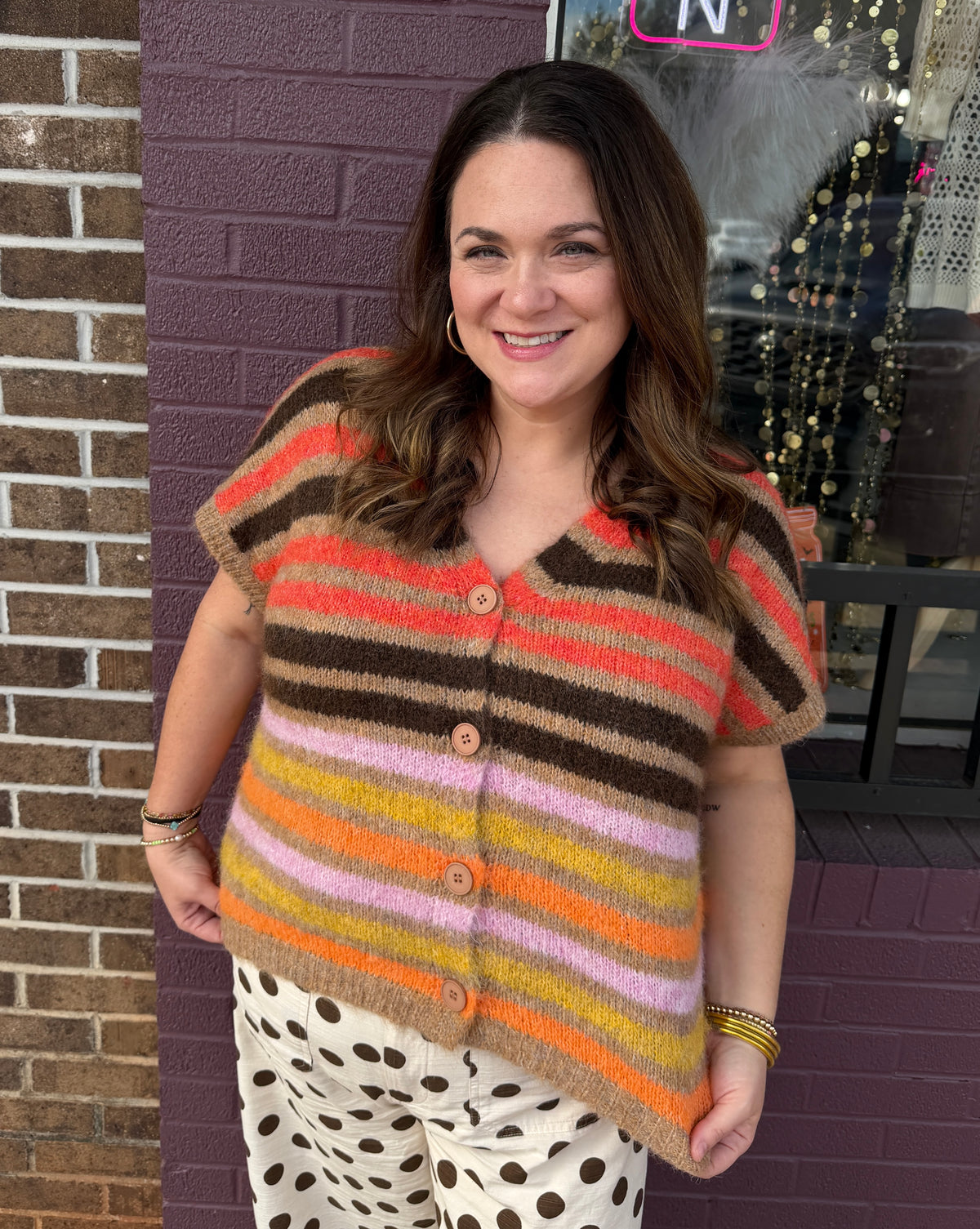 Striped Knit Blouse