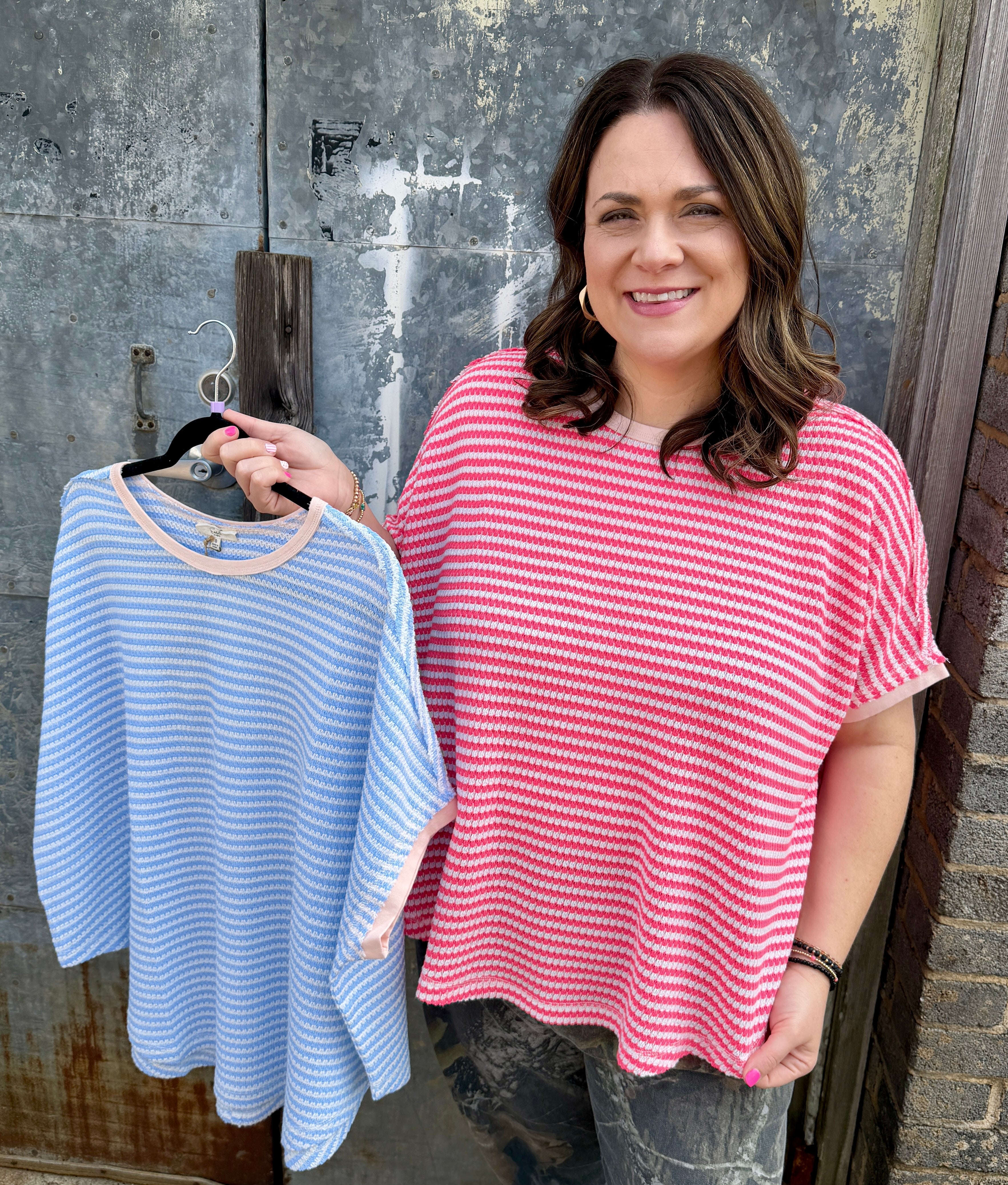 Thermal Striped Blouse