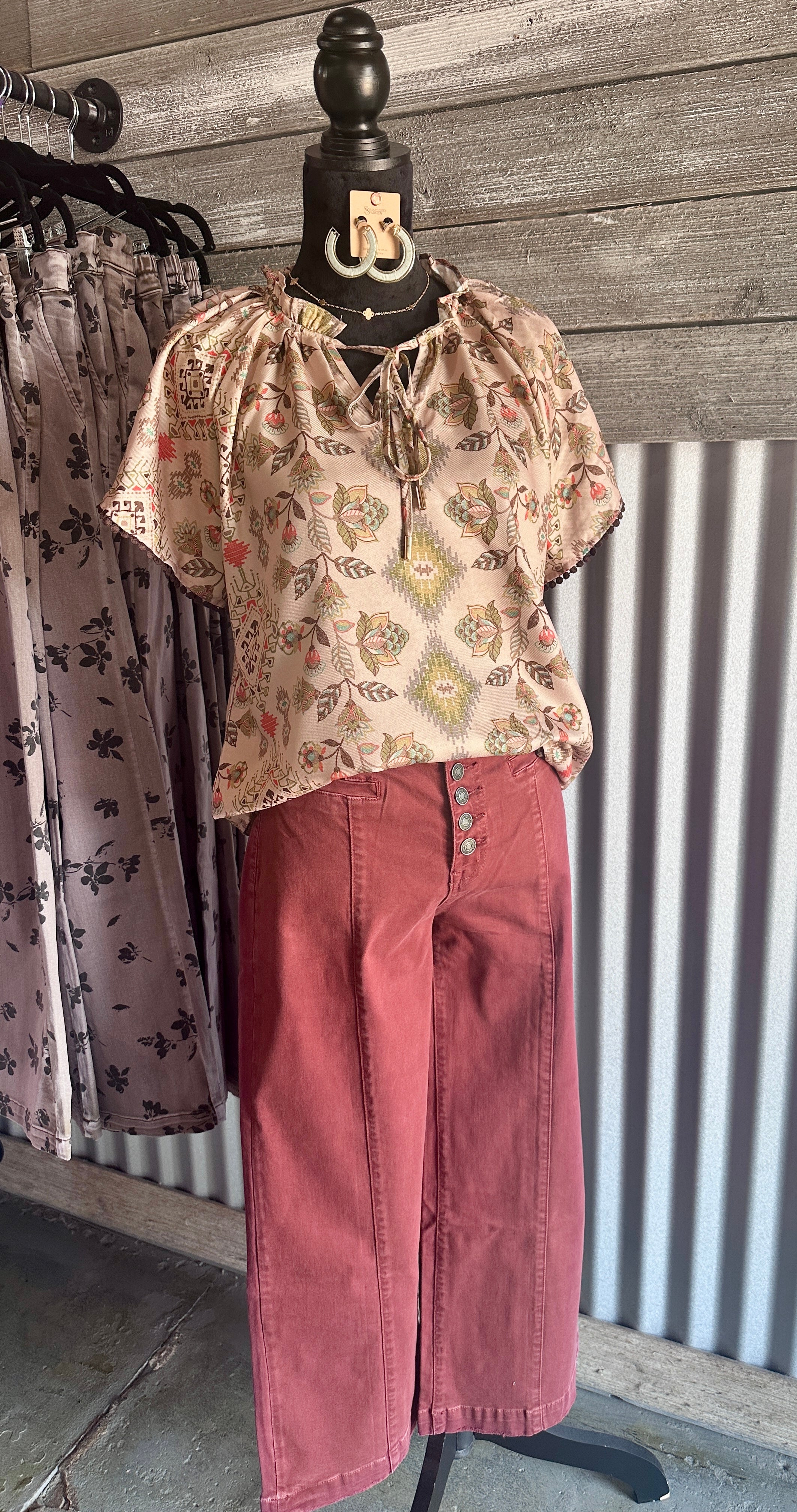 Aztec Print Blouse