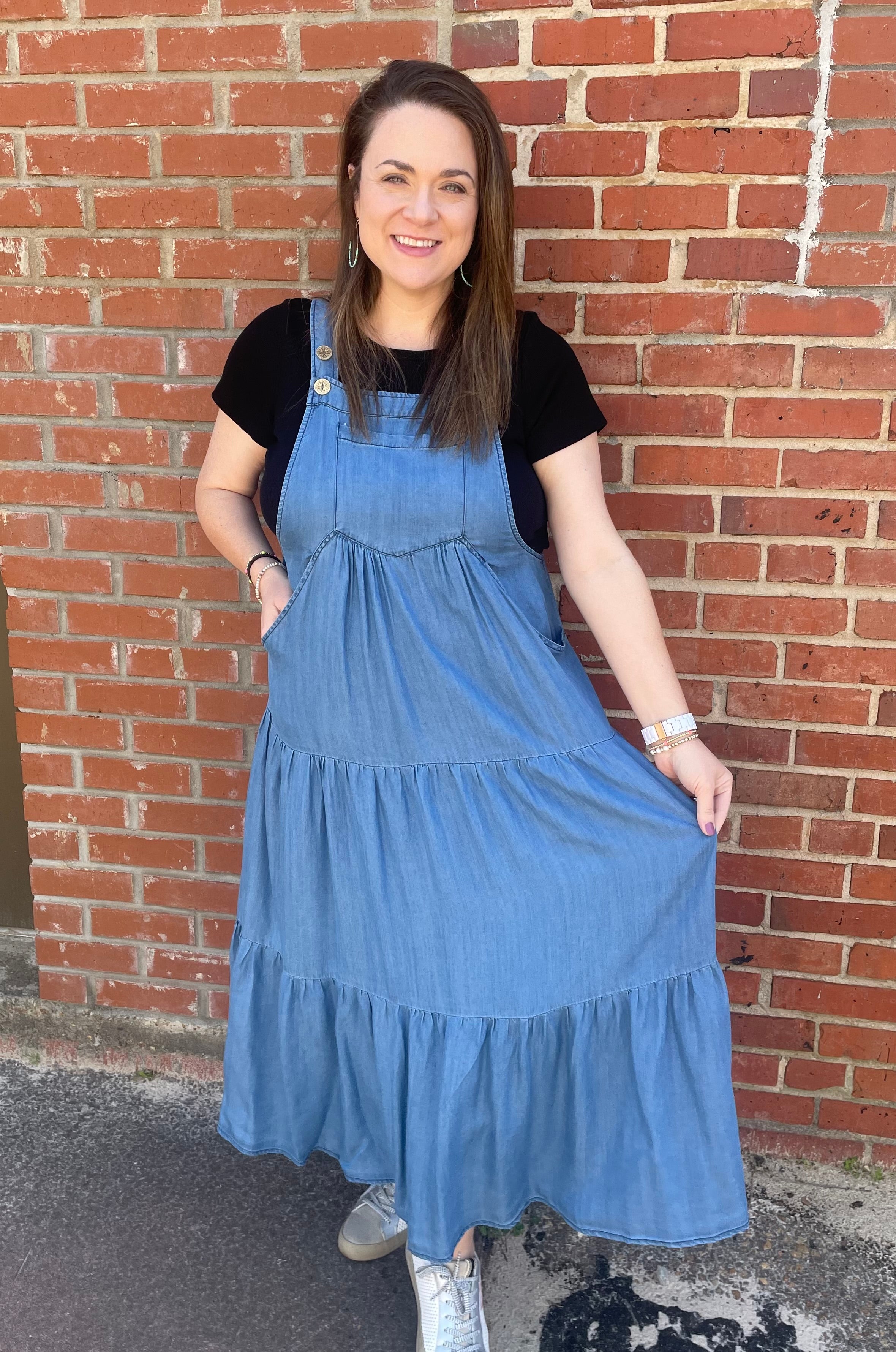Chambray Overall Dress
