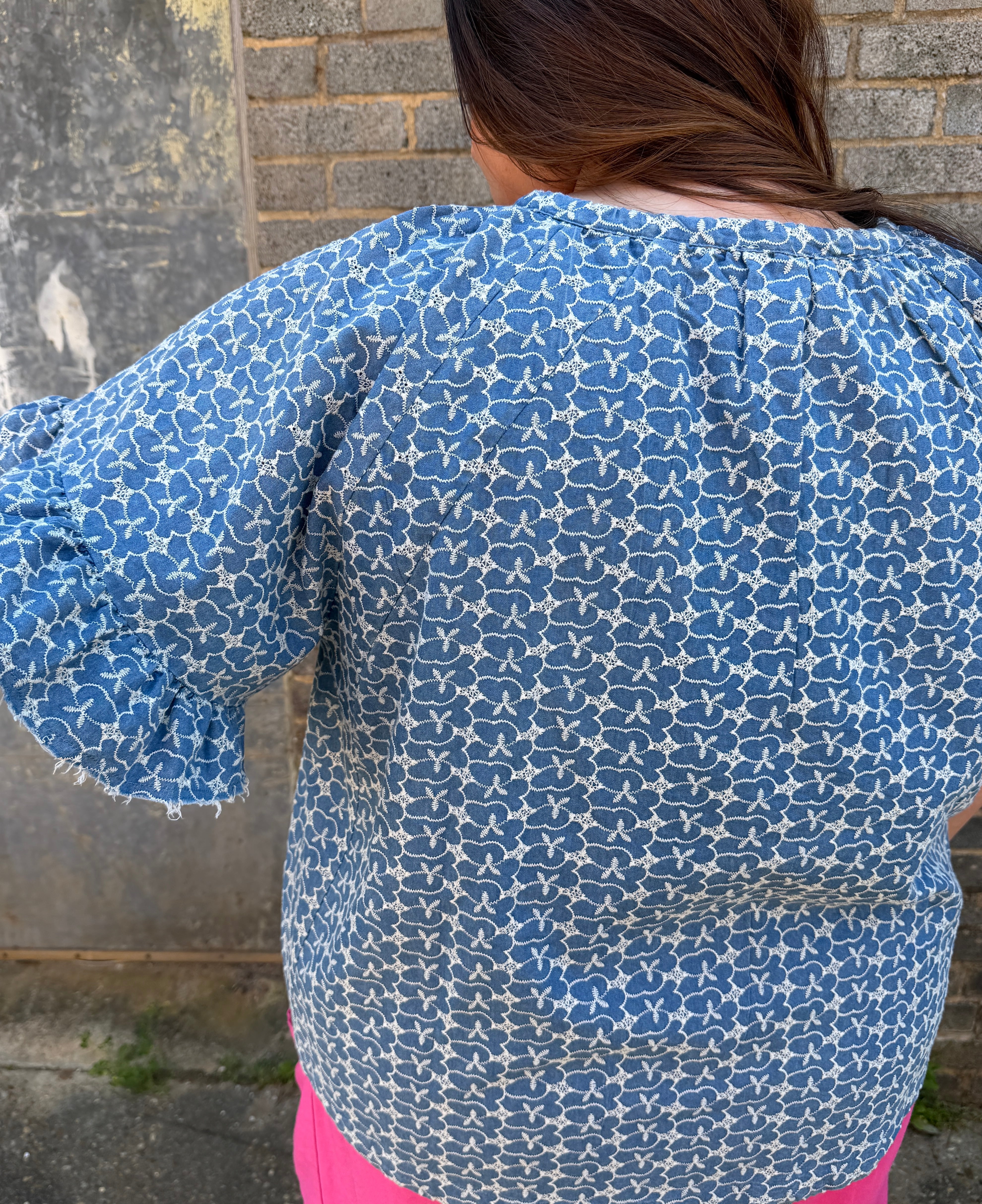 Floral Denim Blouse
