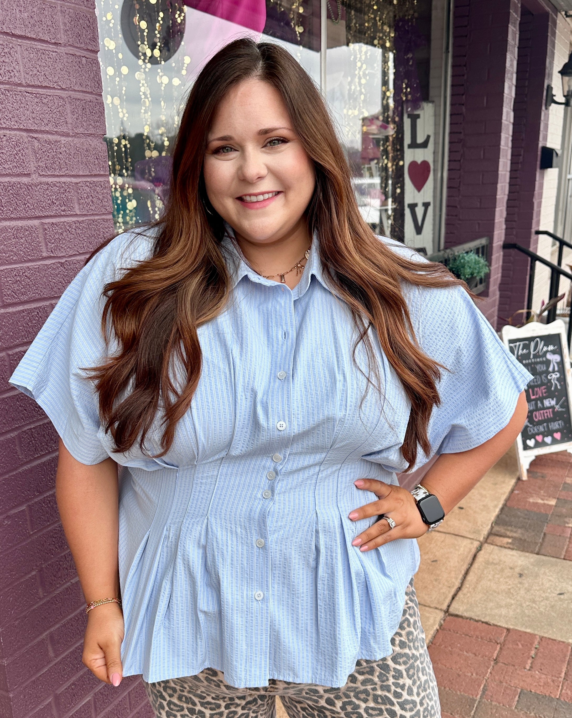 Striped Peplum Blouse