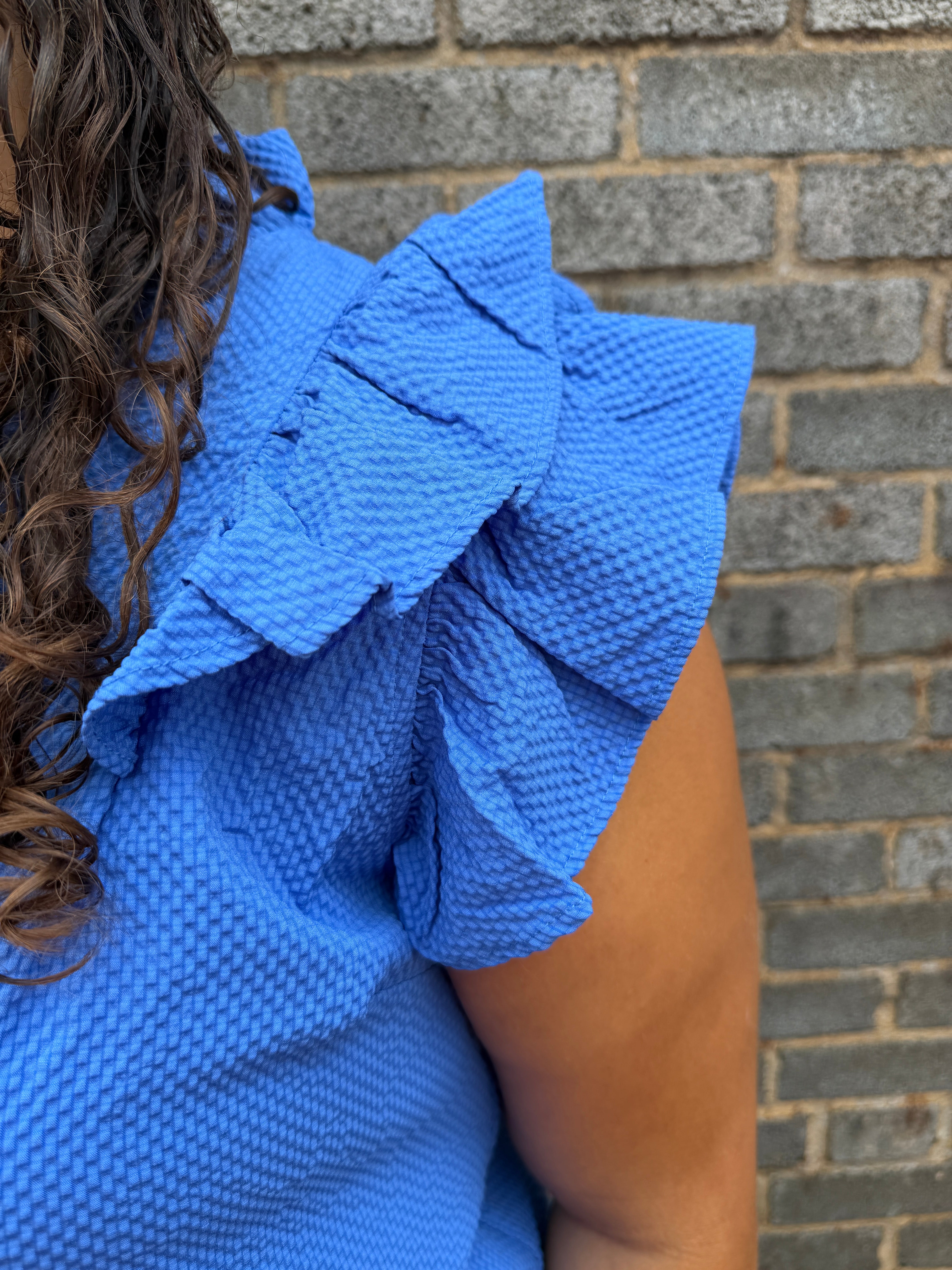 Solid Ruffle Blouse
