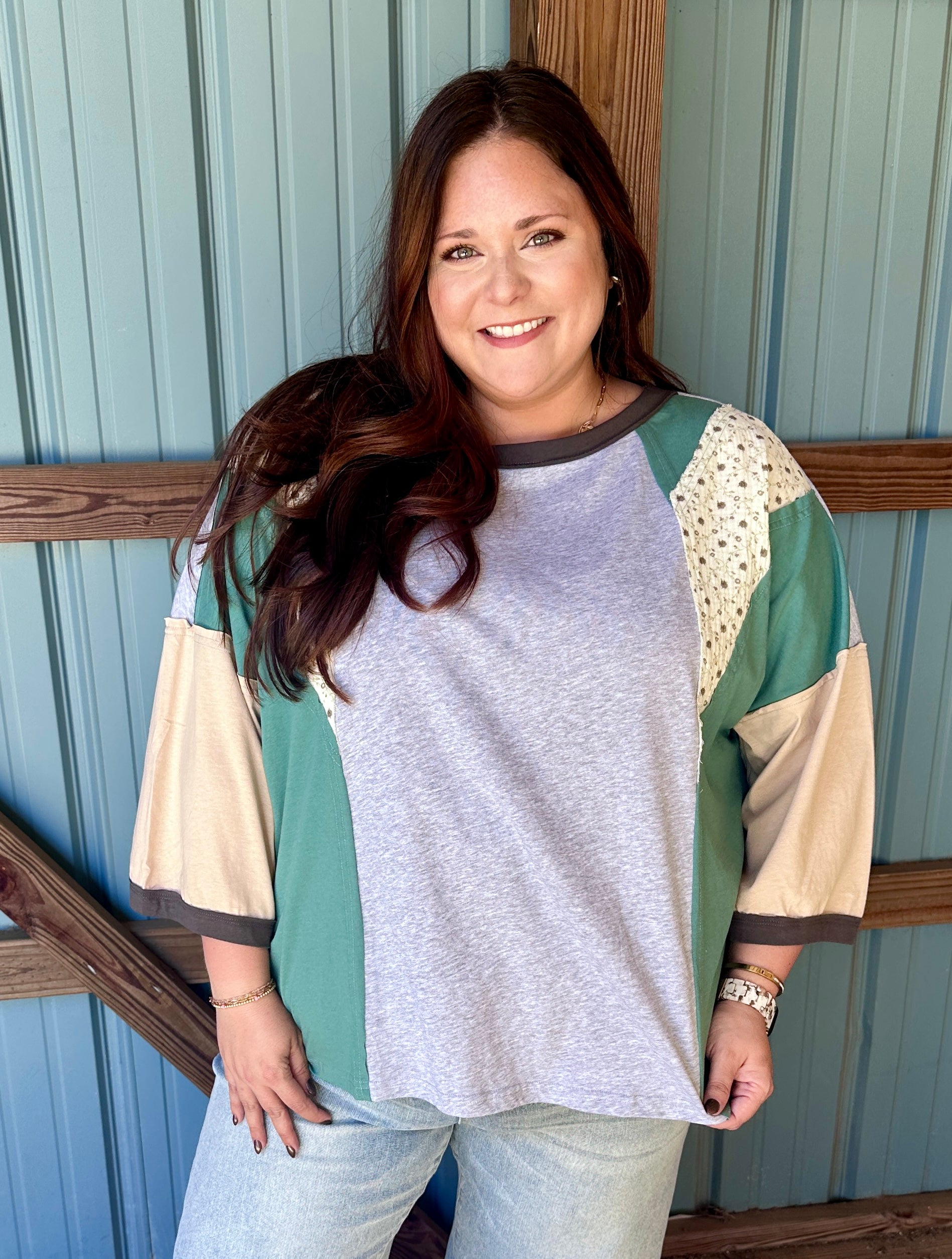 Floral Colorblock Tee