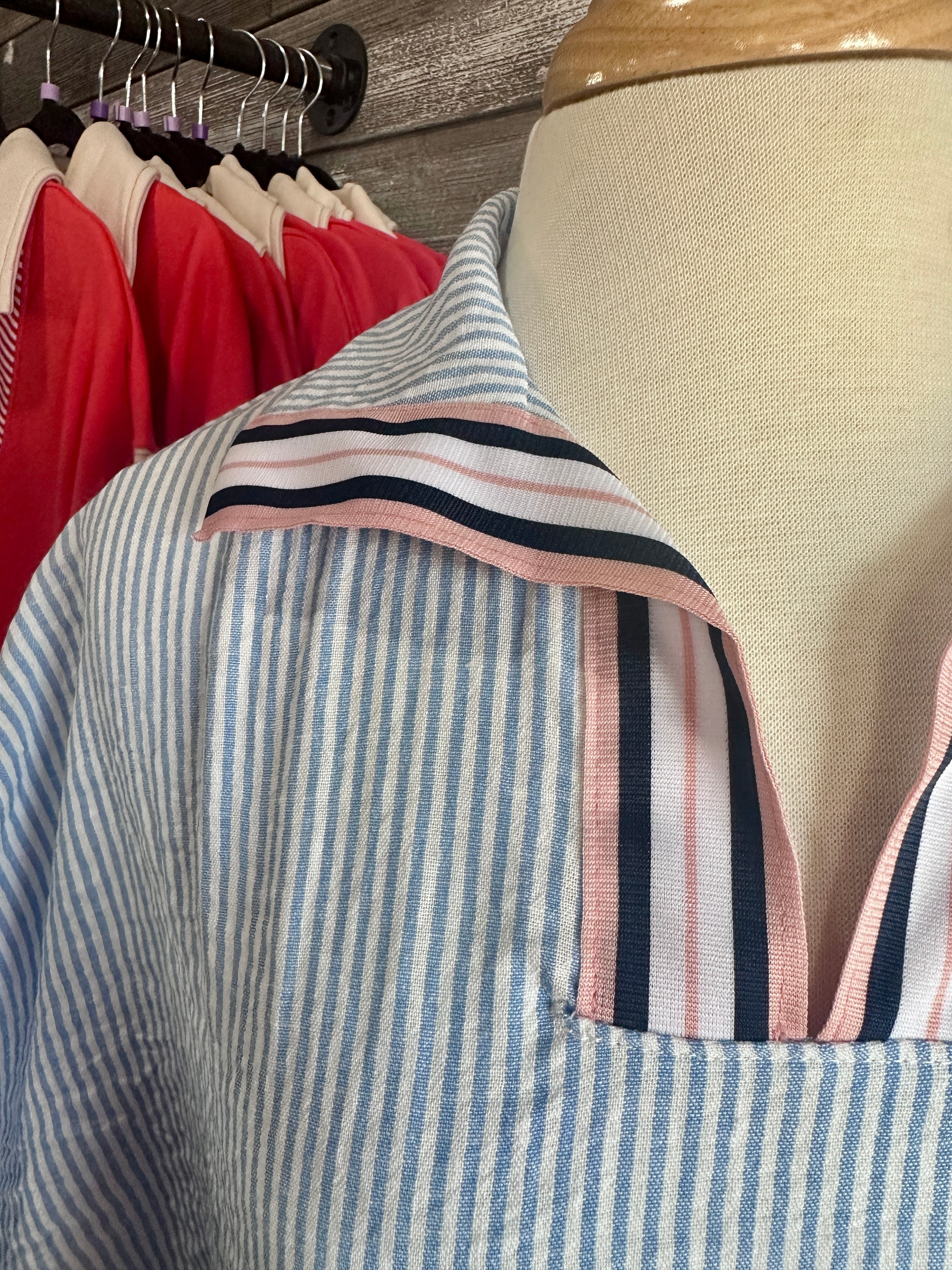 Striped Collar Blouse