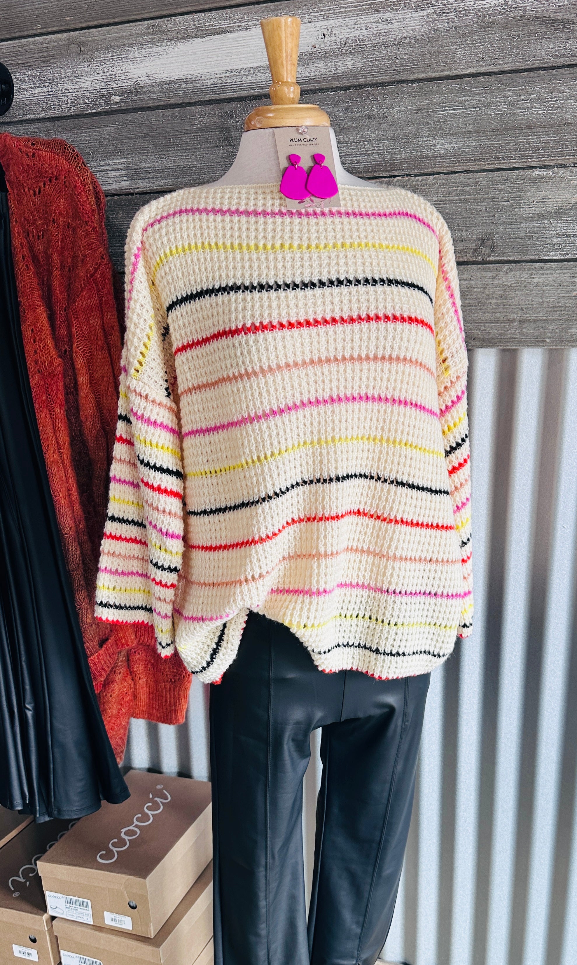 Striped Bell Sleeve Sweater