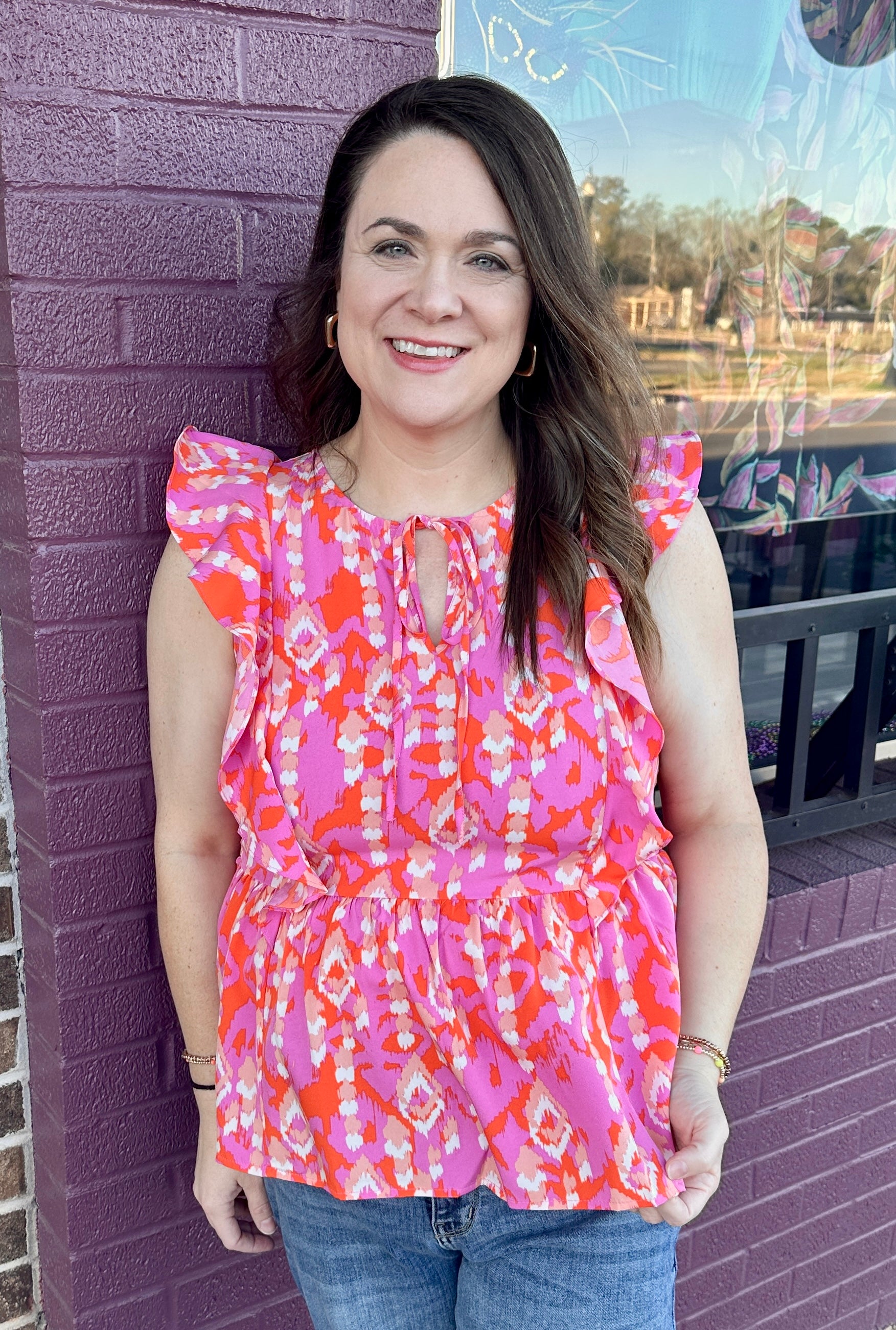 Magenta Peplum Blouse