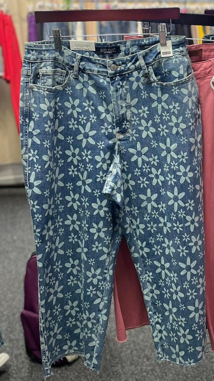 Flower Print Jeans
