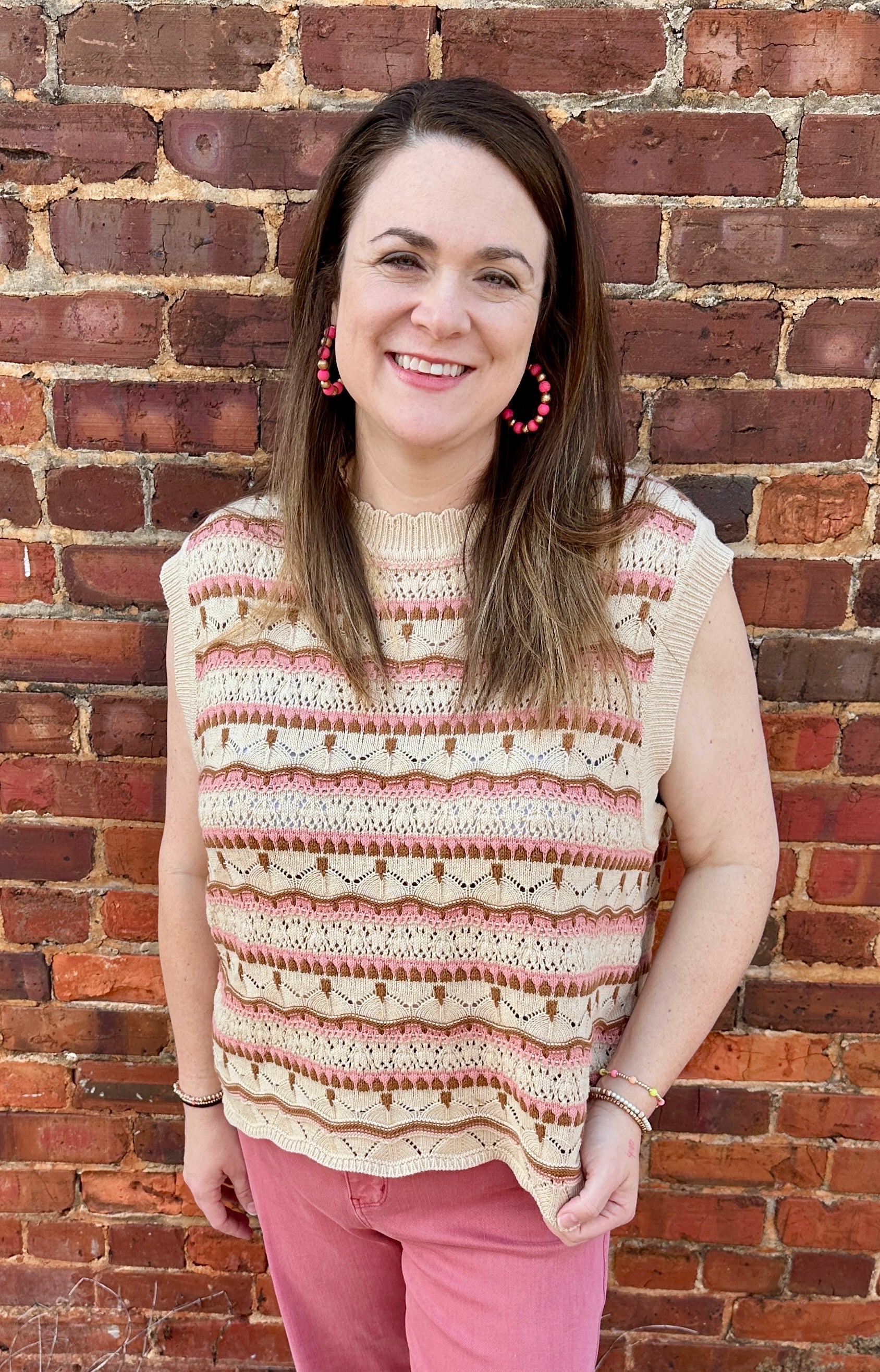 Striped Sleeveless Blouse