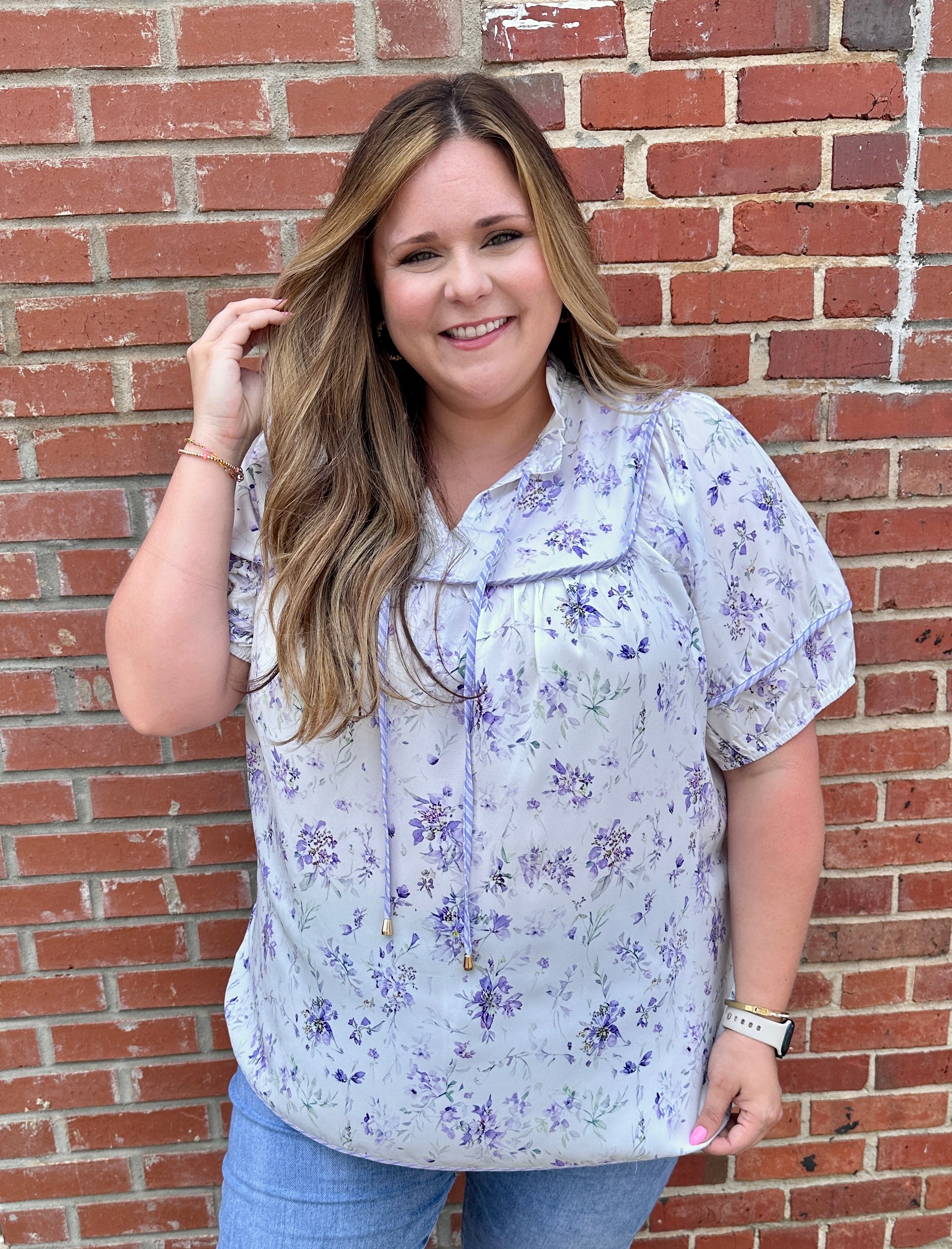Lavender Floral Blouse