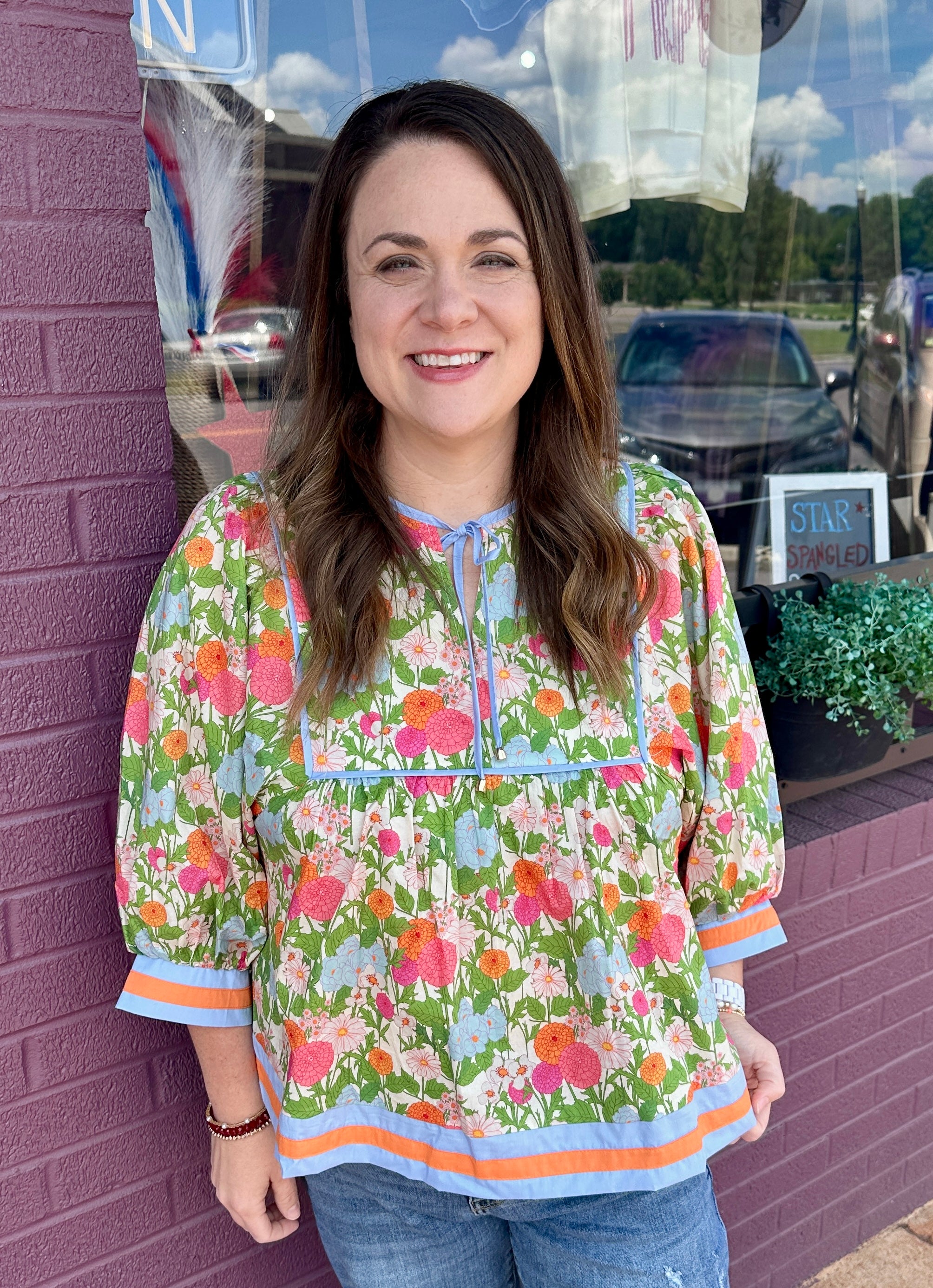 Marigold Print Blouse