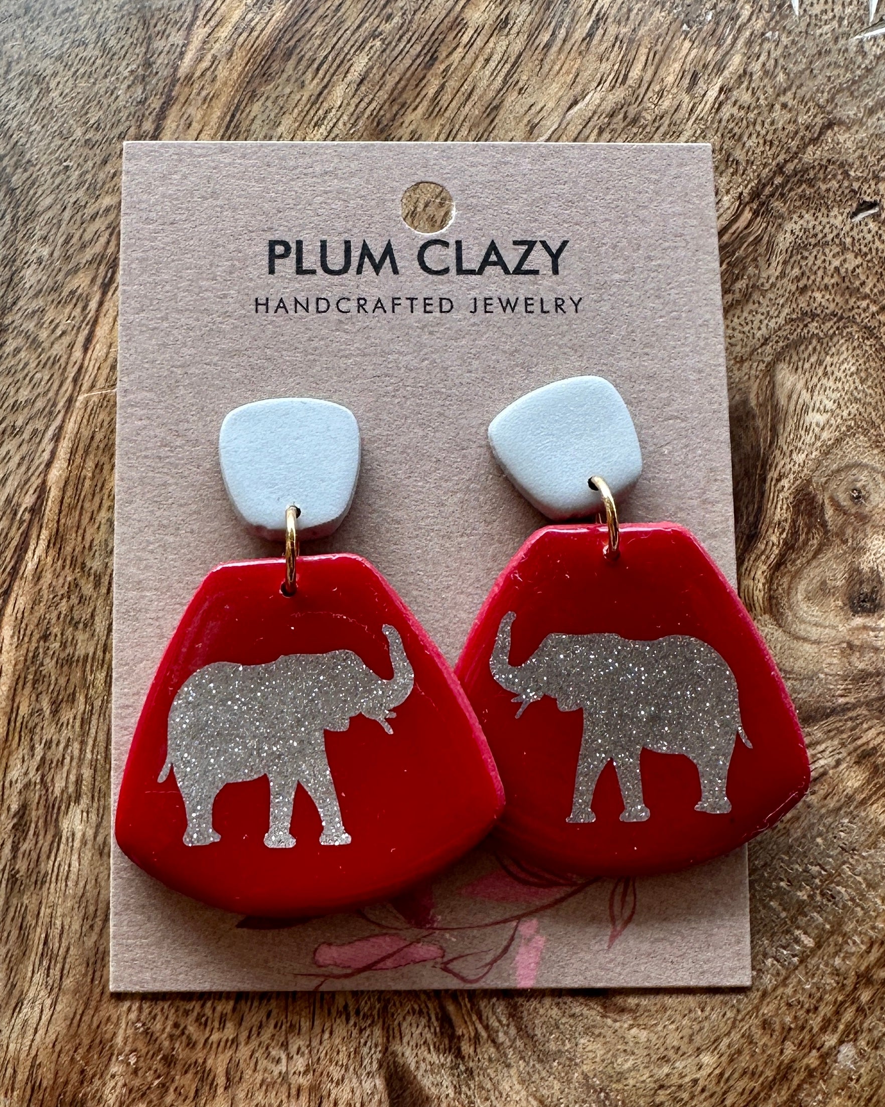 Glitter Elephant Dangle