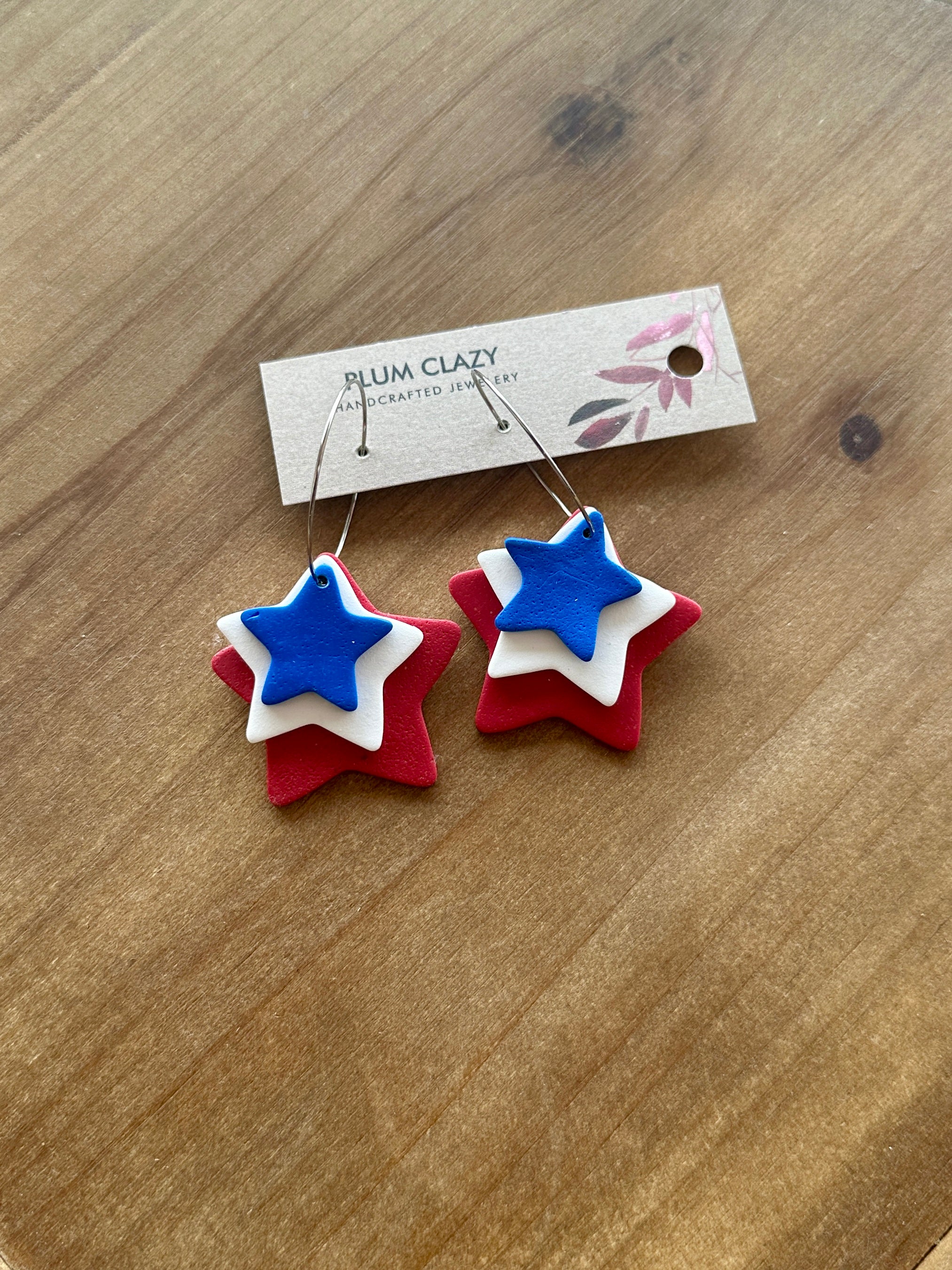 Red, White & Blue Star Dangle
