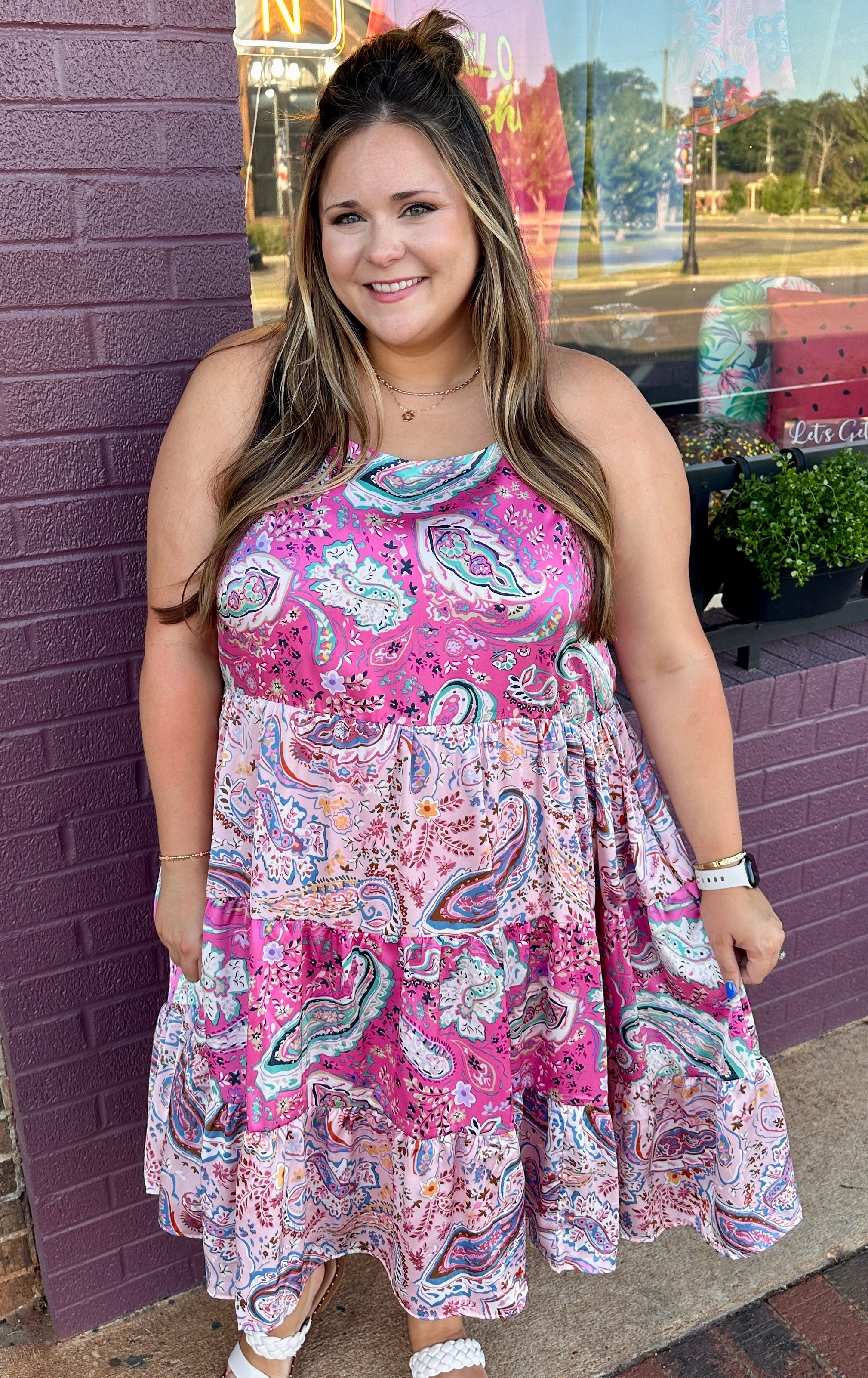 Paisley ColorBlock Dress