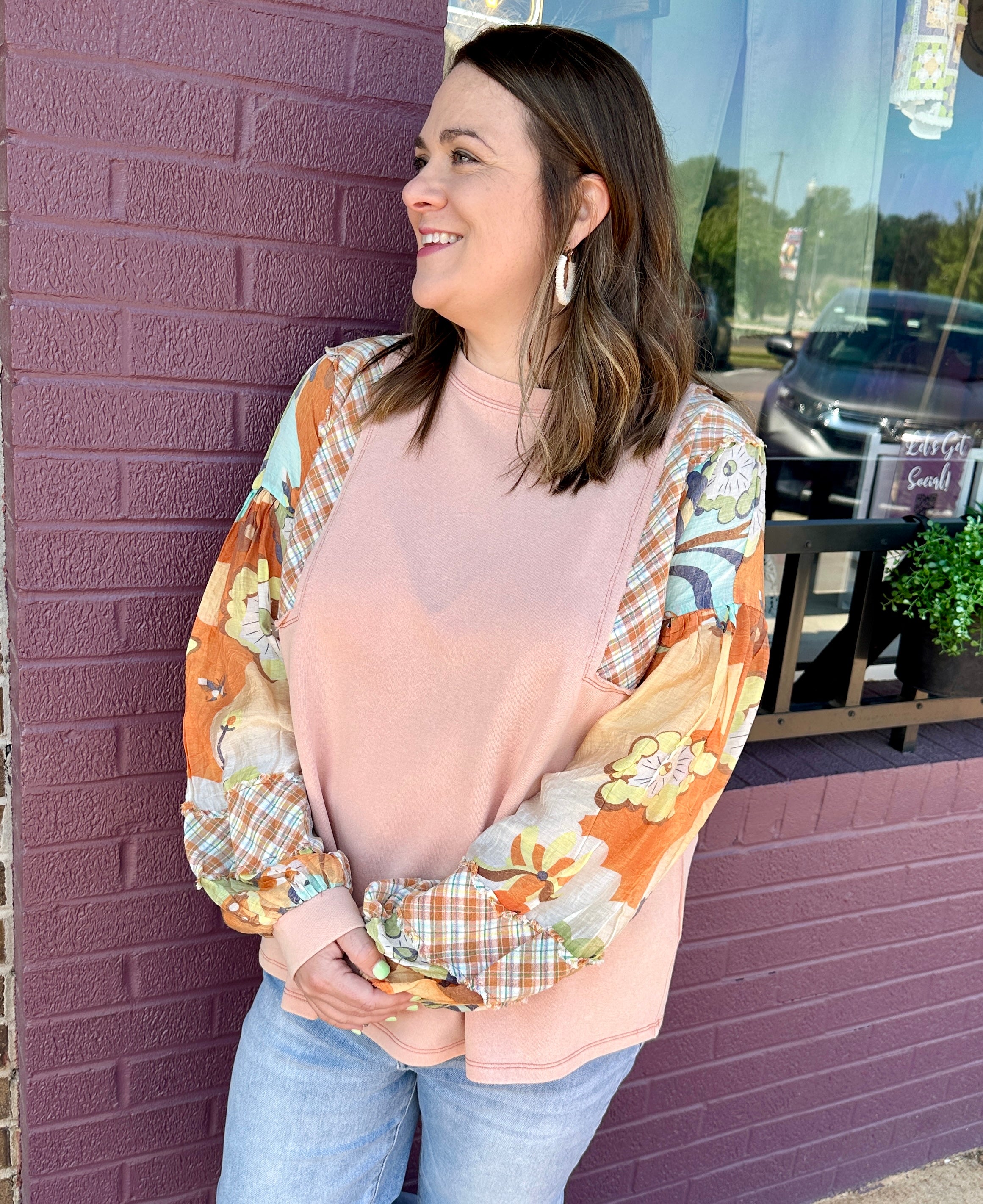 Mix Floral Sleeve Top