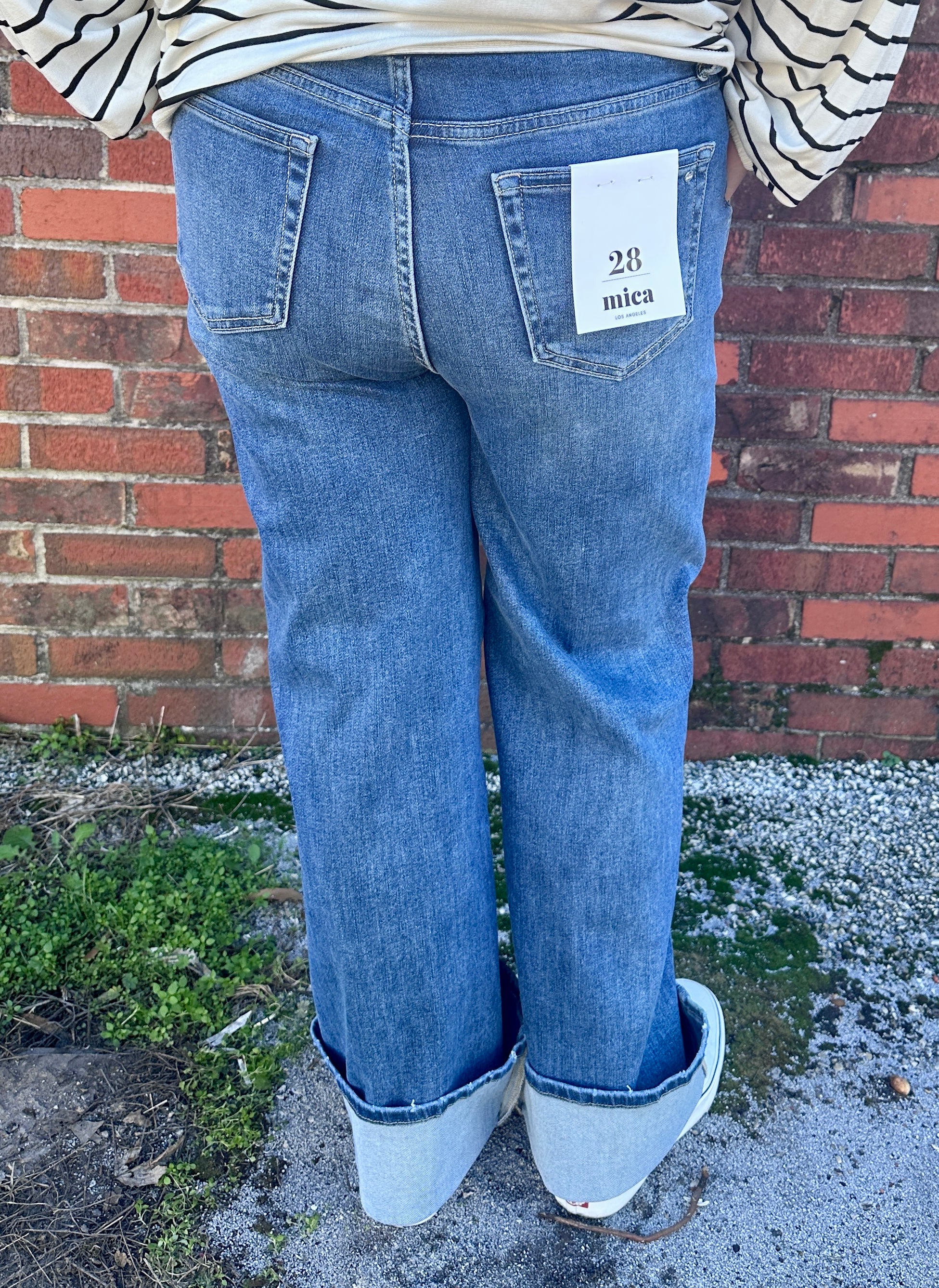 High Rise Cuffed Jeans